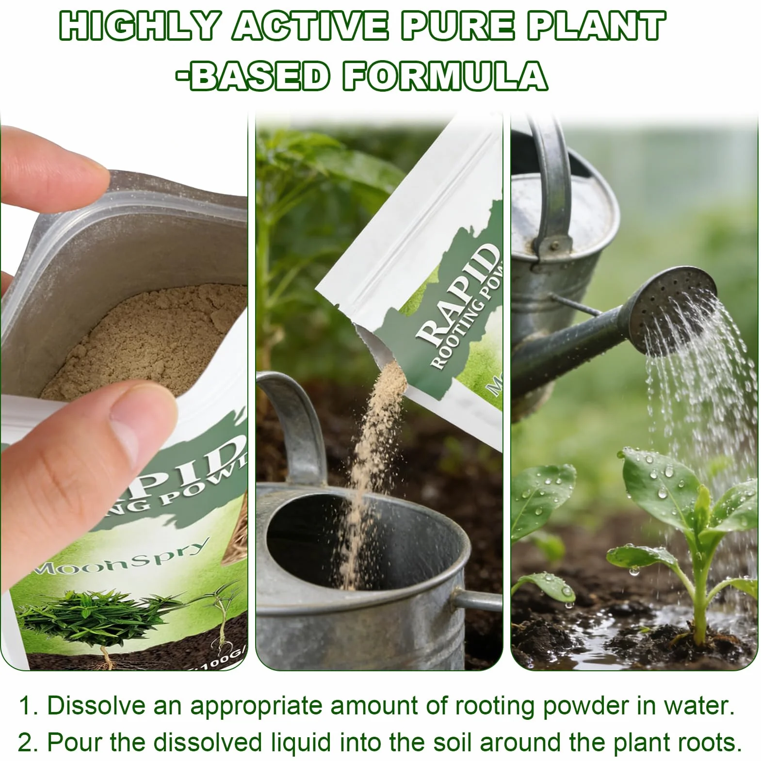 Activador de raíces en polvo rápido revitaliza crecimiento plantas esquejes interior exterior estimulador