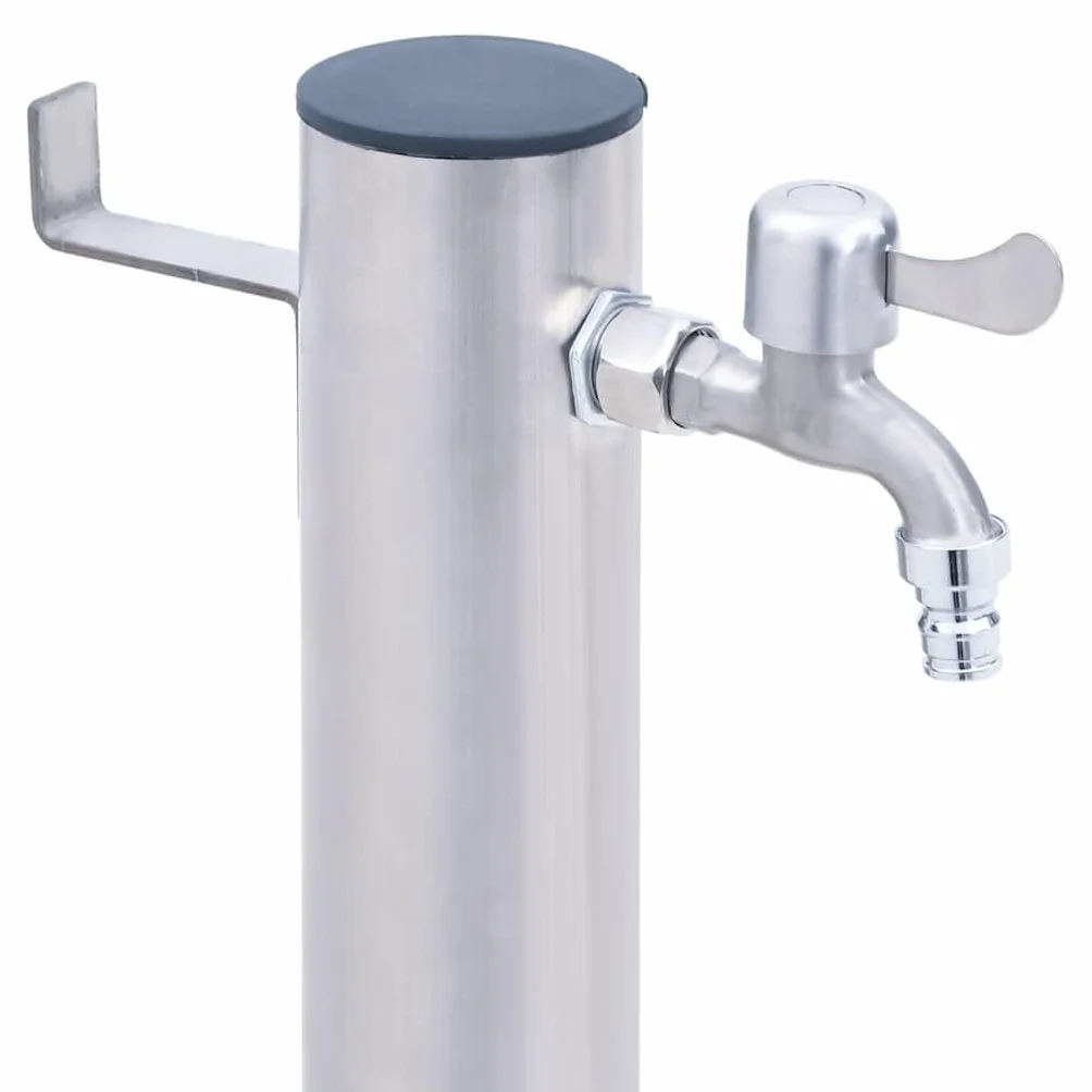 Generisch Columna de agua para jardín, diseño cuadrado, estación de agua resistente a la intemperie para jardín, terraza y patio (100 cm, redonda)
