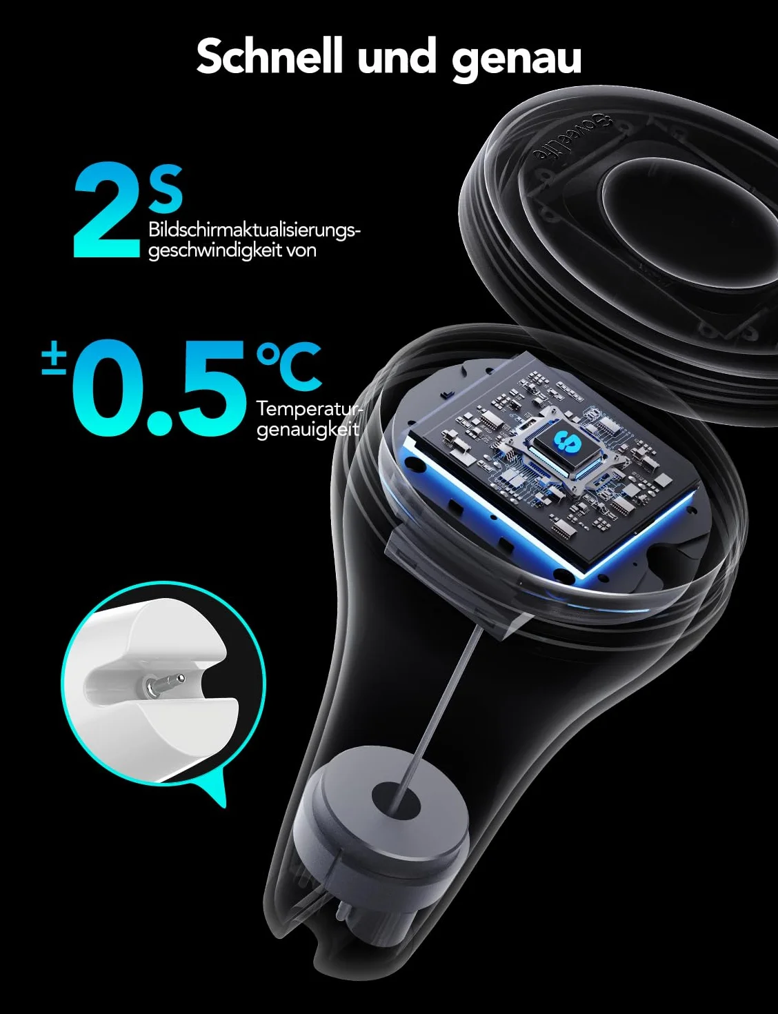 GoveeLife Termómetro de piscina WiFi digital flotante, alarma IPX7 para bañera acuario jacuzzi spa