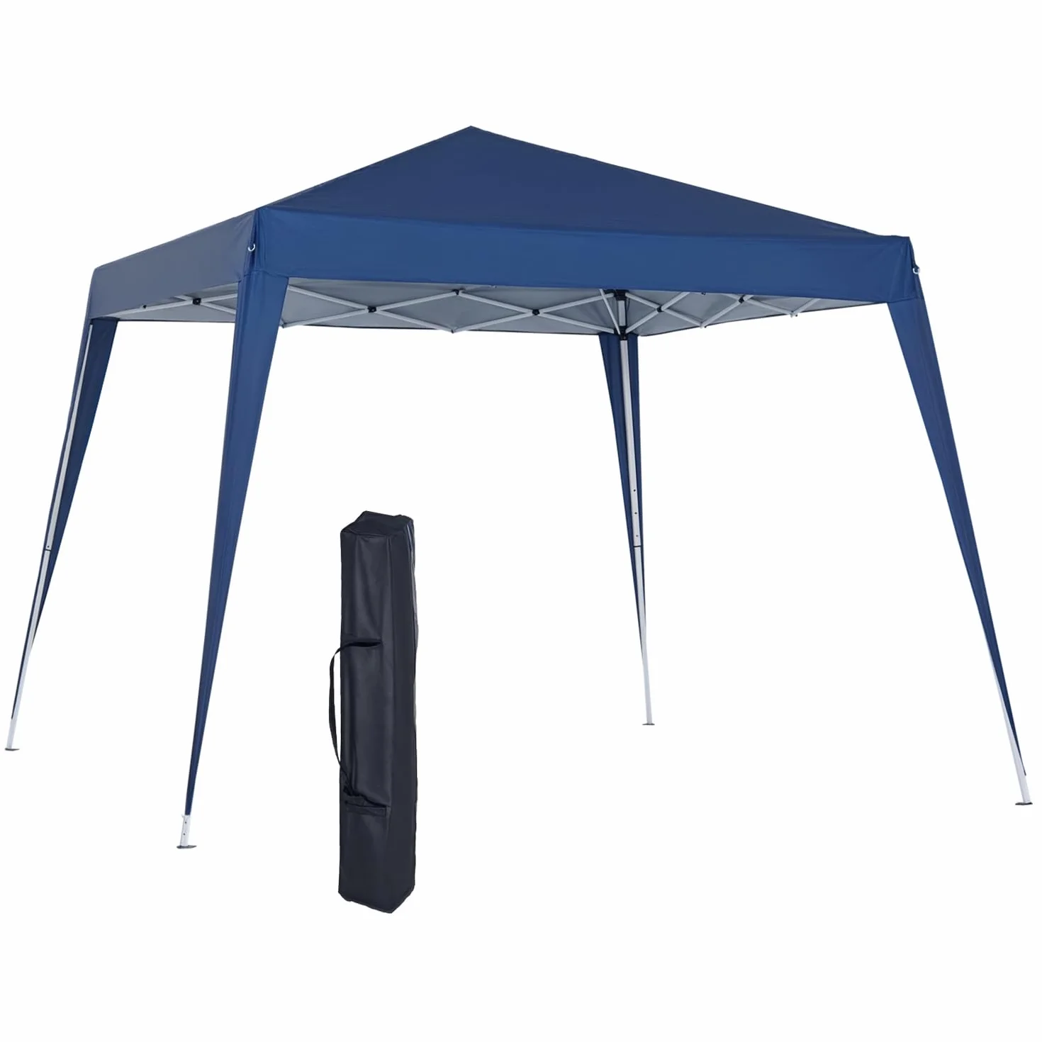 Outsunny Carpa Plegable 3x3 m, Pop-up, Cenador Pabellón de Jardín, Altura Ajustable con Bolsa de Transporte, Anti-UV, Impermeable, Gazebo para Camping, Fiestas, Exterior, Azul