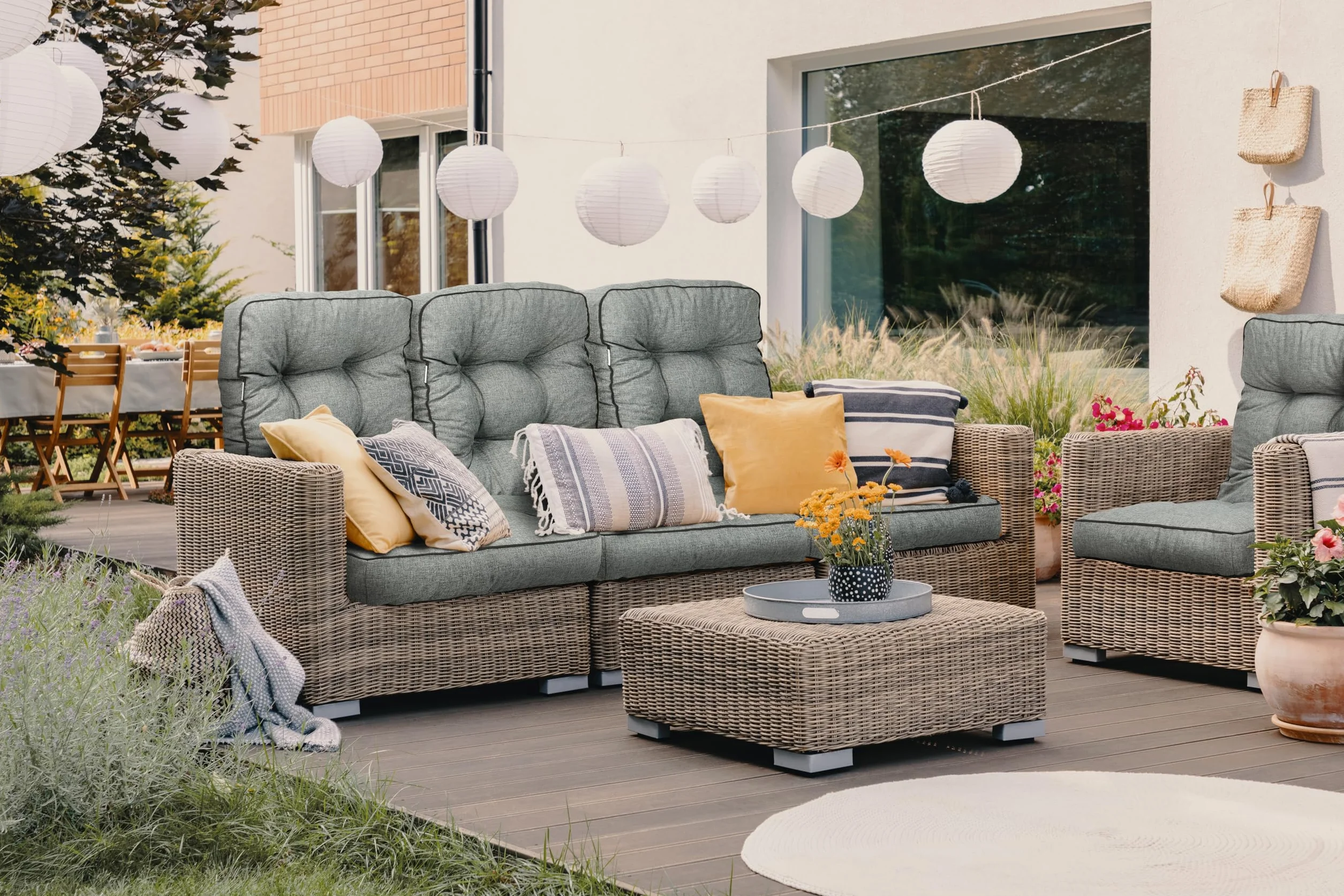 Cojín para Banco de Jardín Impermeable 150 cm (3x50) Beige