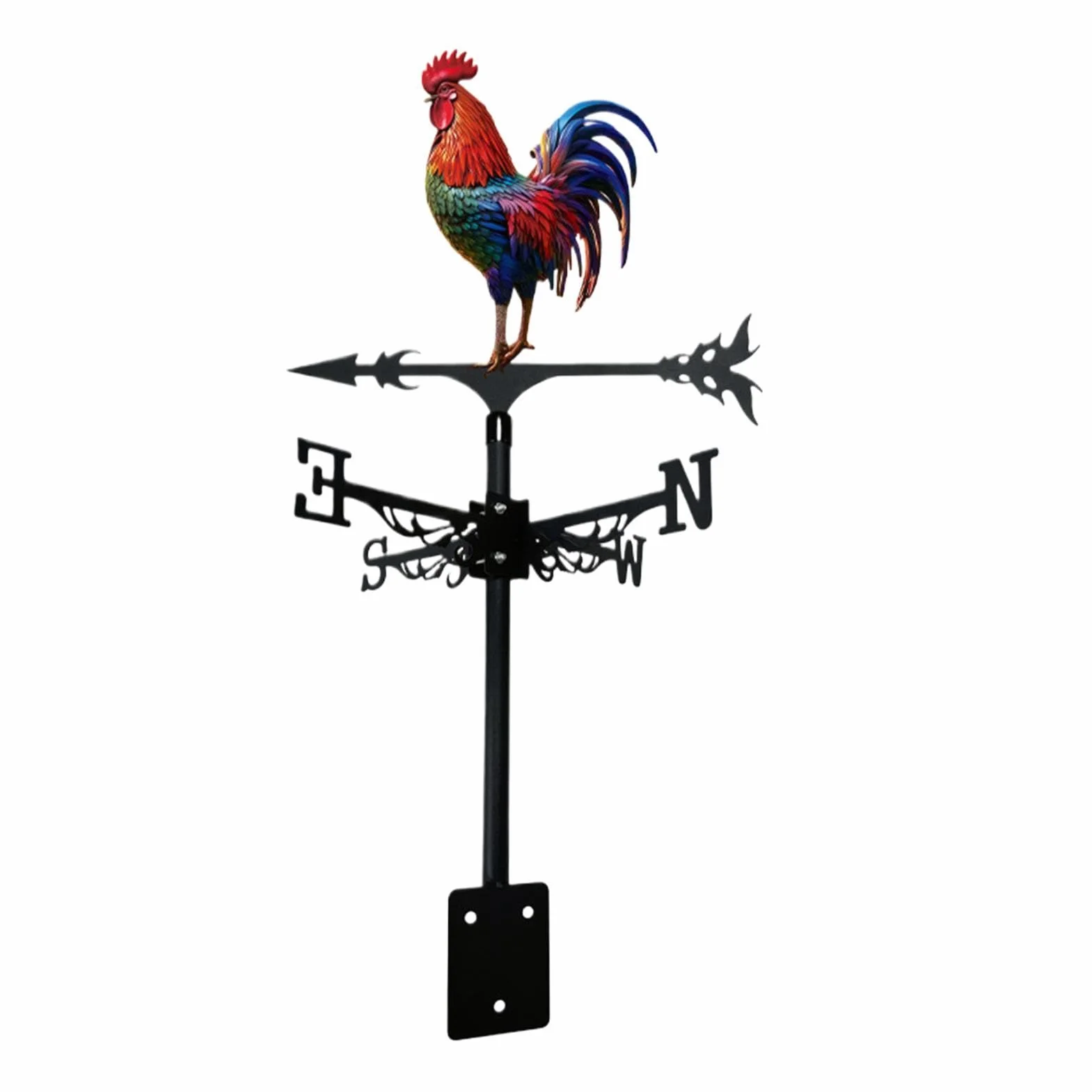 Veleta de Viento Gallo de Hierro Decorativo para Tejado Jardín Patio