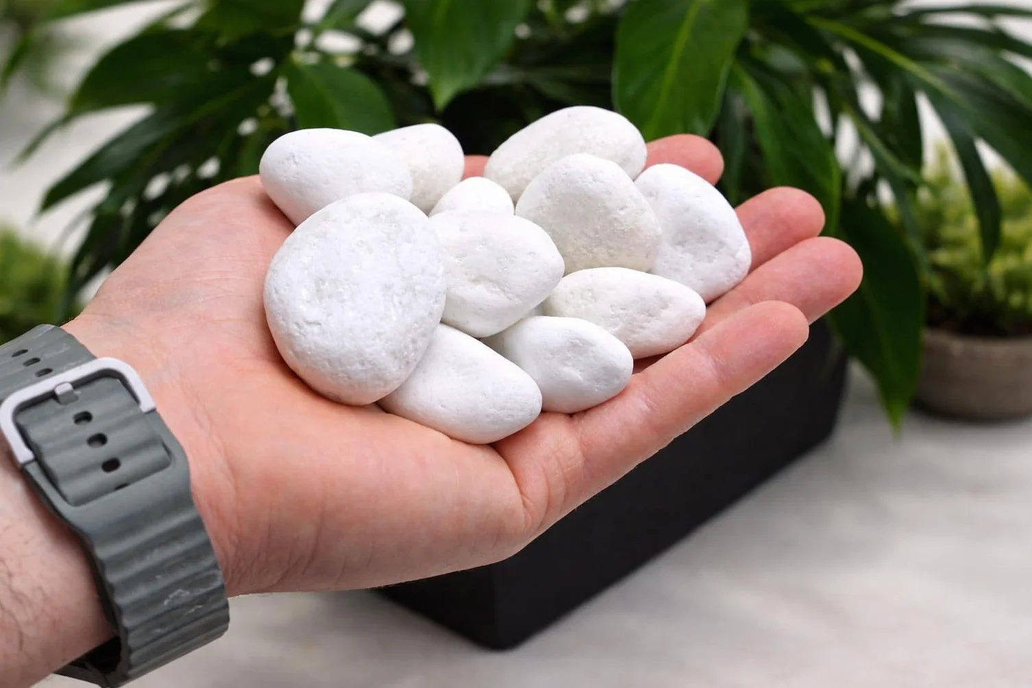Piedra de mármol rodado blanco puro 20-40 mm Bolsa 5 kg