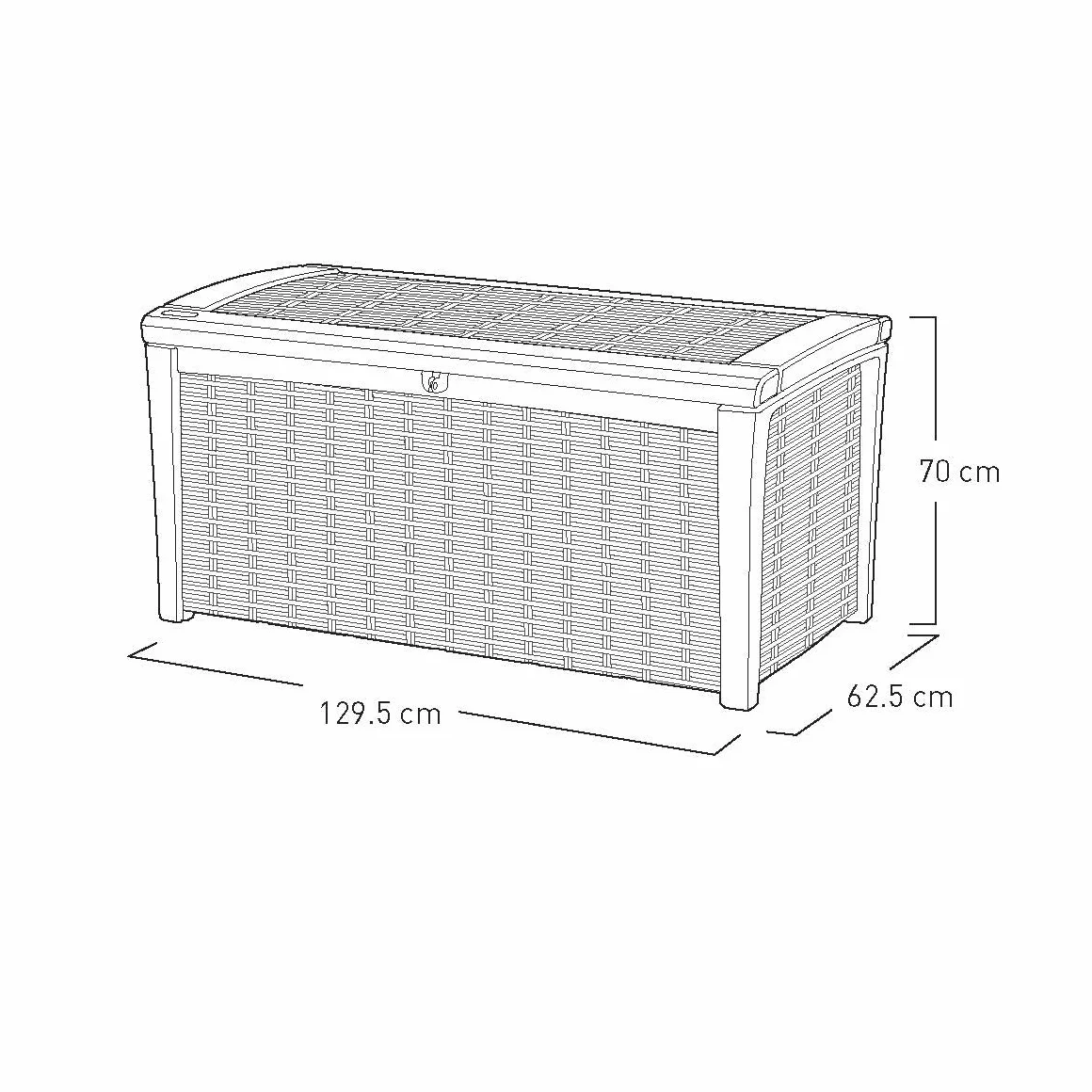 Keter Borneo Arcon exterior Baul almacenaje 416 l Resina Grafito 70 x 130 x 63 cm