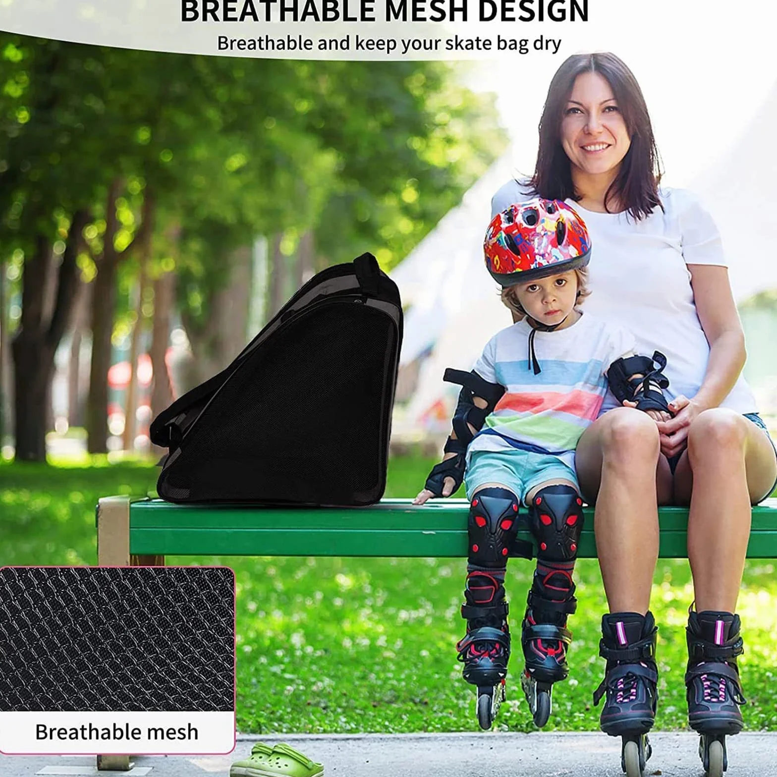 Bolsa para patines de esquí con correa ajustable unisex