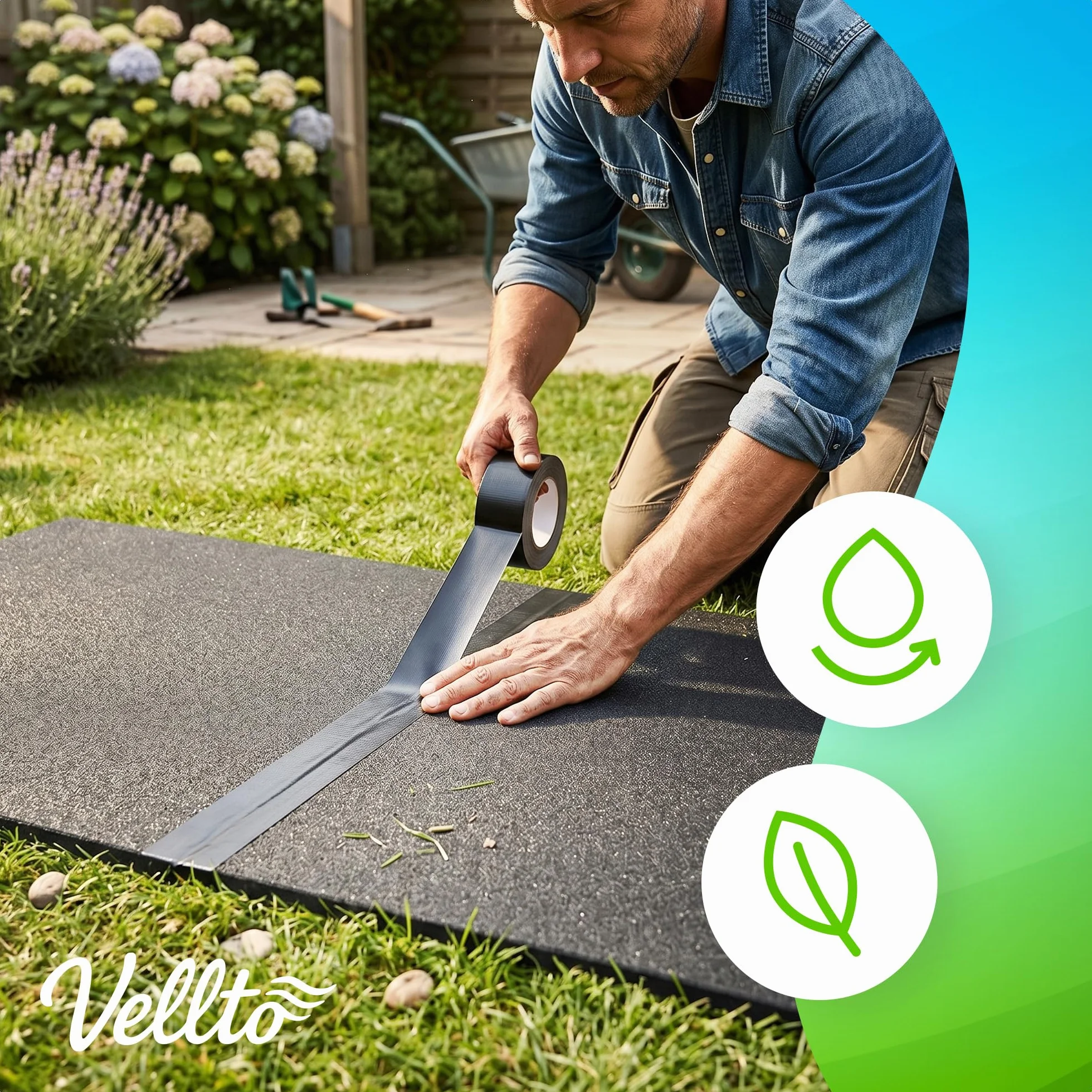 Alfombra Protectora Suelo Impermeable Espuma Gruesa 10 mm 15 m Piscina Jardín Robusto