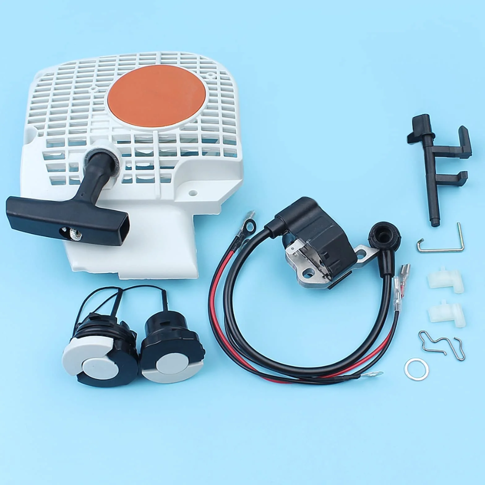 Tapa de Aceite de Combustible Sarter de Bobina de Encendido Compatible con Stihl MS210 MS230 MS250, Barra de estrangulación de Motosierra, Interruptor de Eje, Pieza de Herramienta de Repuesto