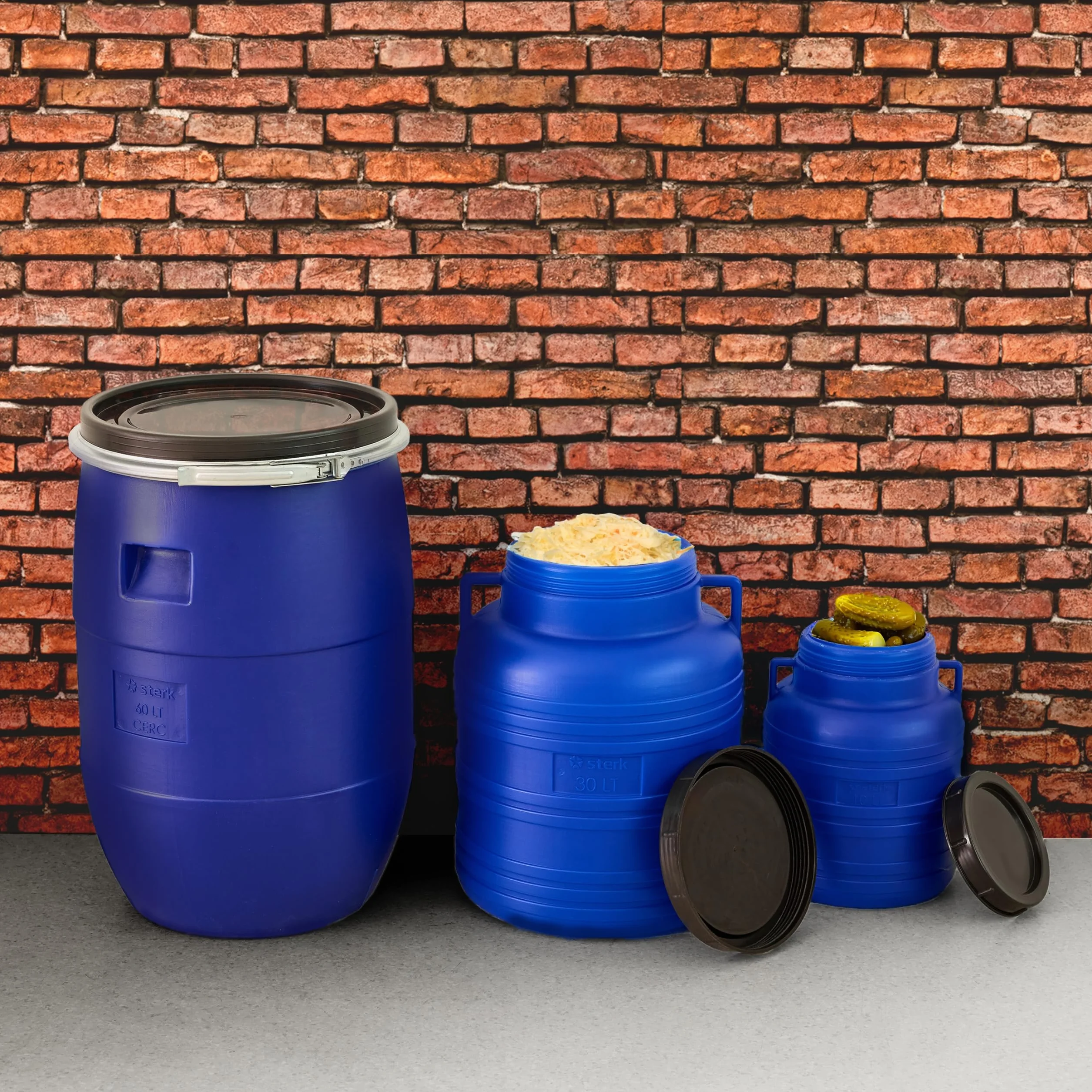 Garronda Barril alimentario 30 litros HDPE sin BPA Set de 2 Piezas