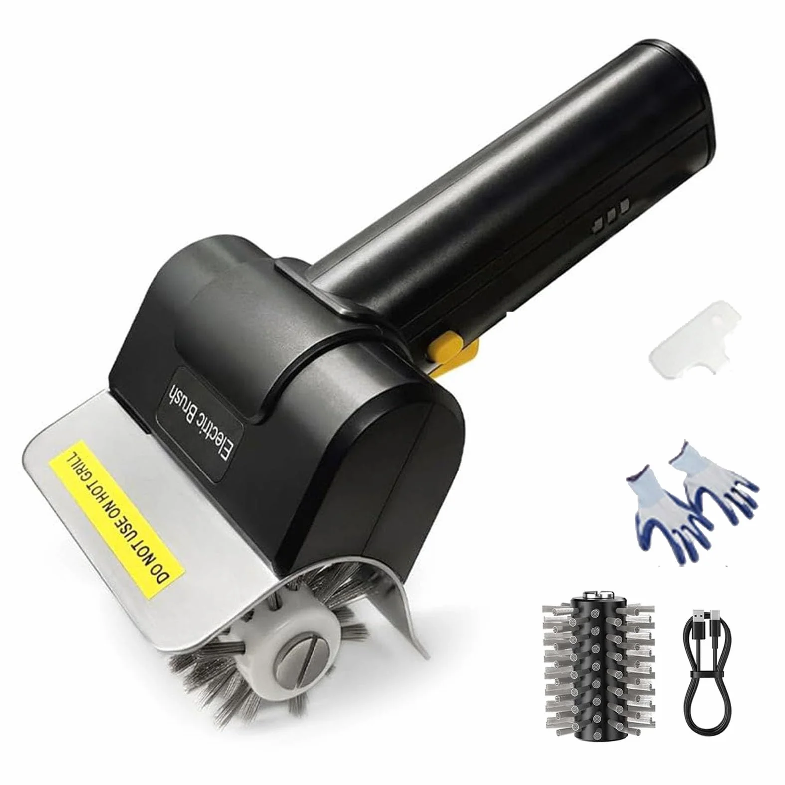 Cepillo Eléctrico para Parrilla, Limpiador Recargable, Cabezal de Acero Inoxidable 304, 700Rpm, Batería 2000Mah, Limpiador de Parrilla Exterior para Barbacoas, Parrillas Exteriores