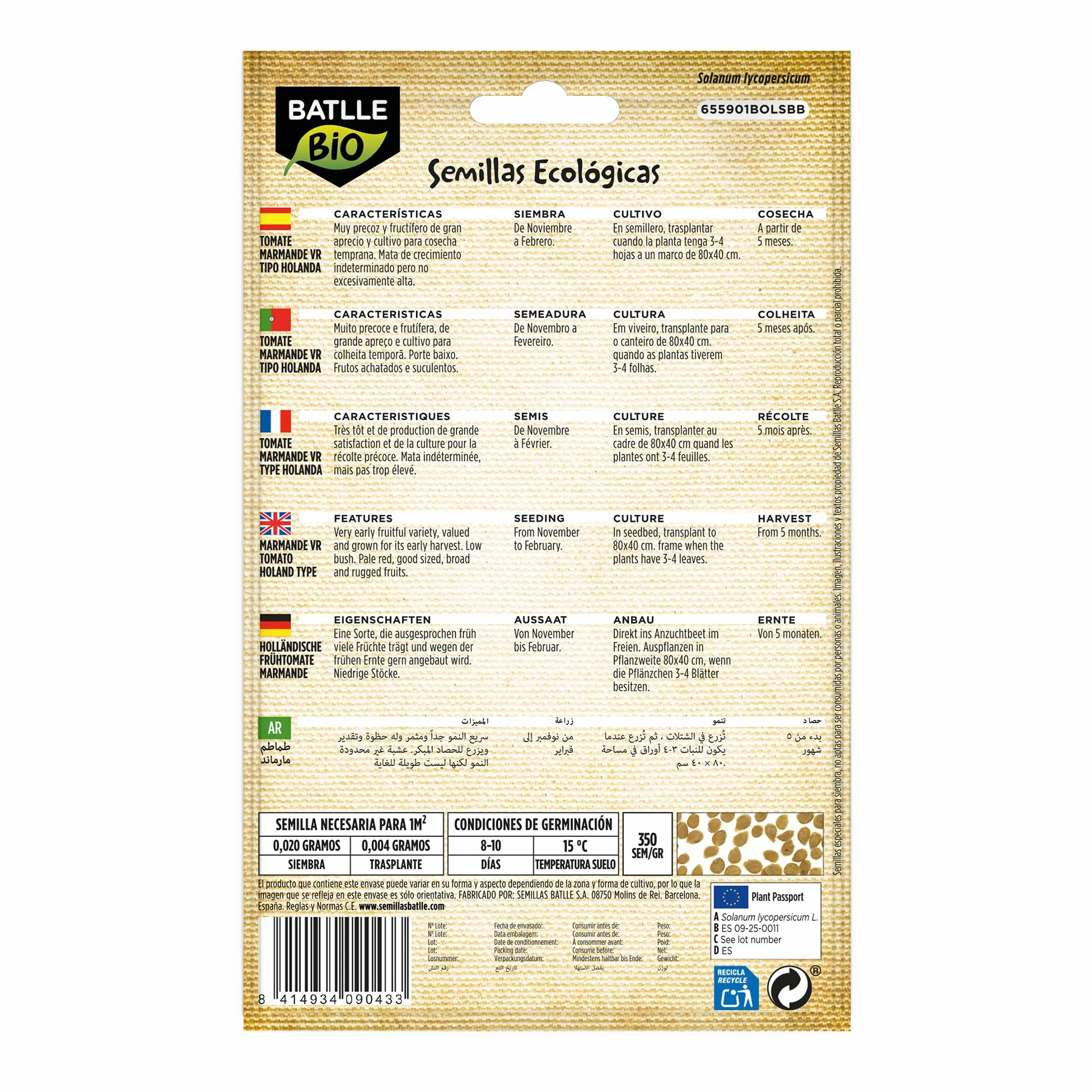 Semillas Batlle Tomate Marmande RAF - ECO