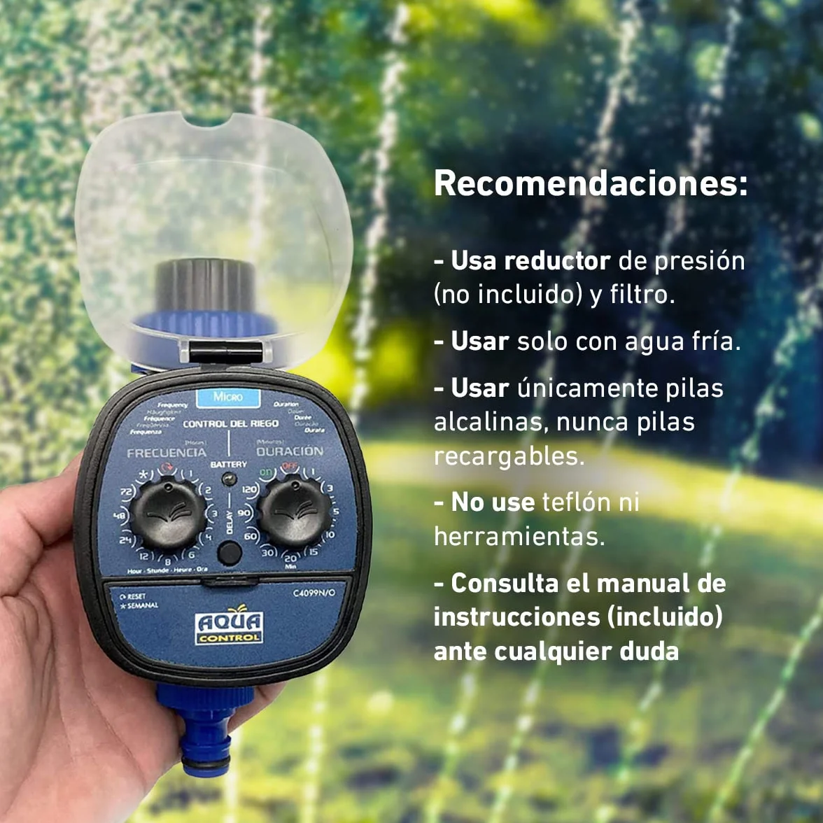 Aqua Control C4099O Programador de Riego para Jardín, 0 Bar, Azul