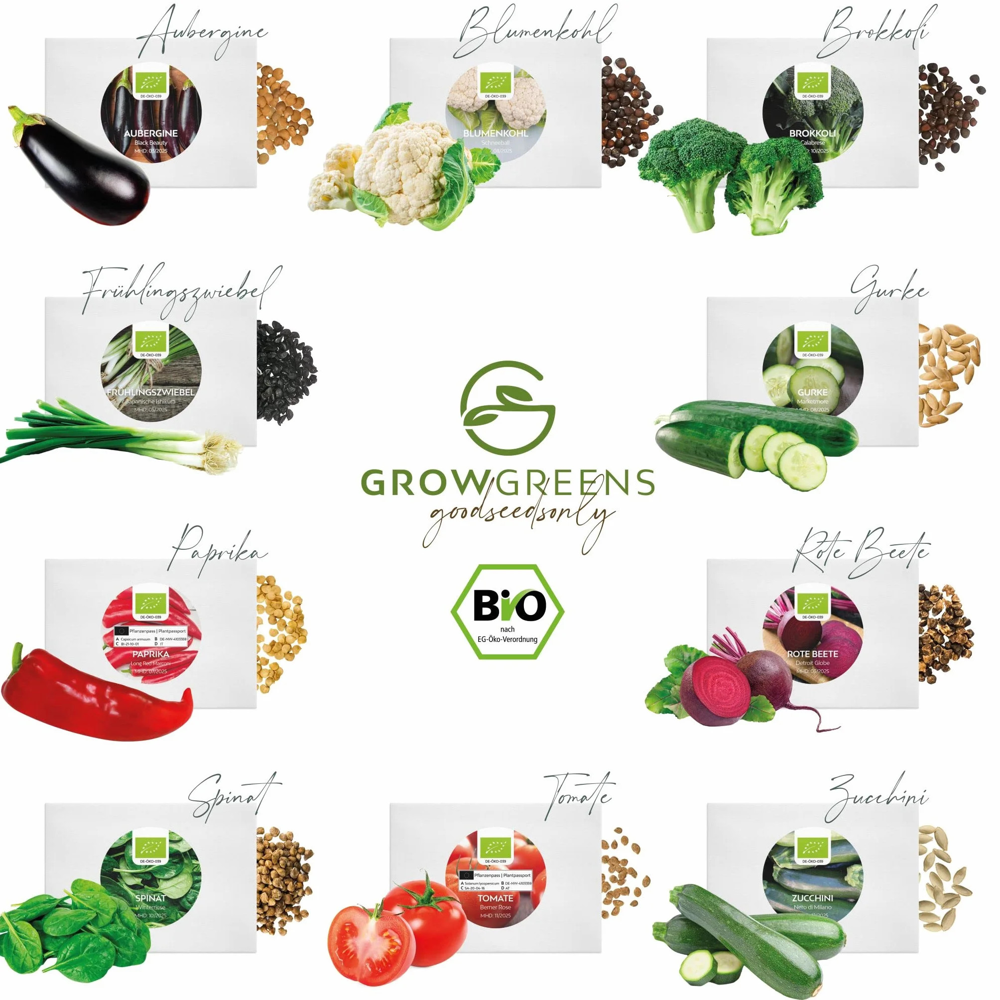 BIO Kit de Semillas Huerto Ecológicas 10 Variedades Verduras para Cultivar Huerto Urbano