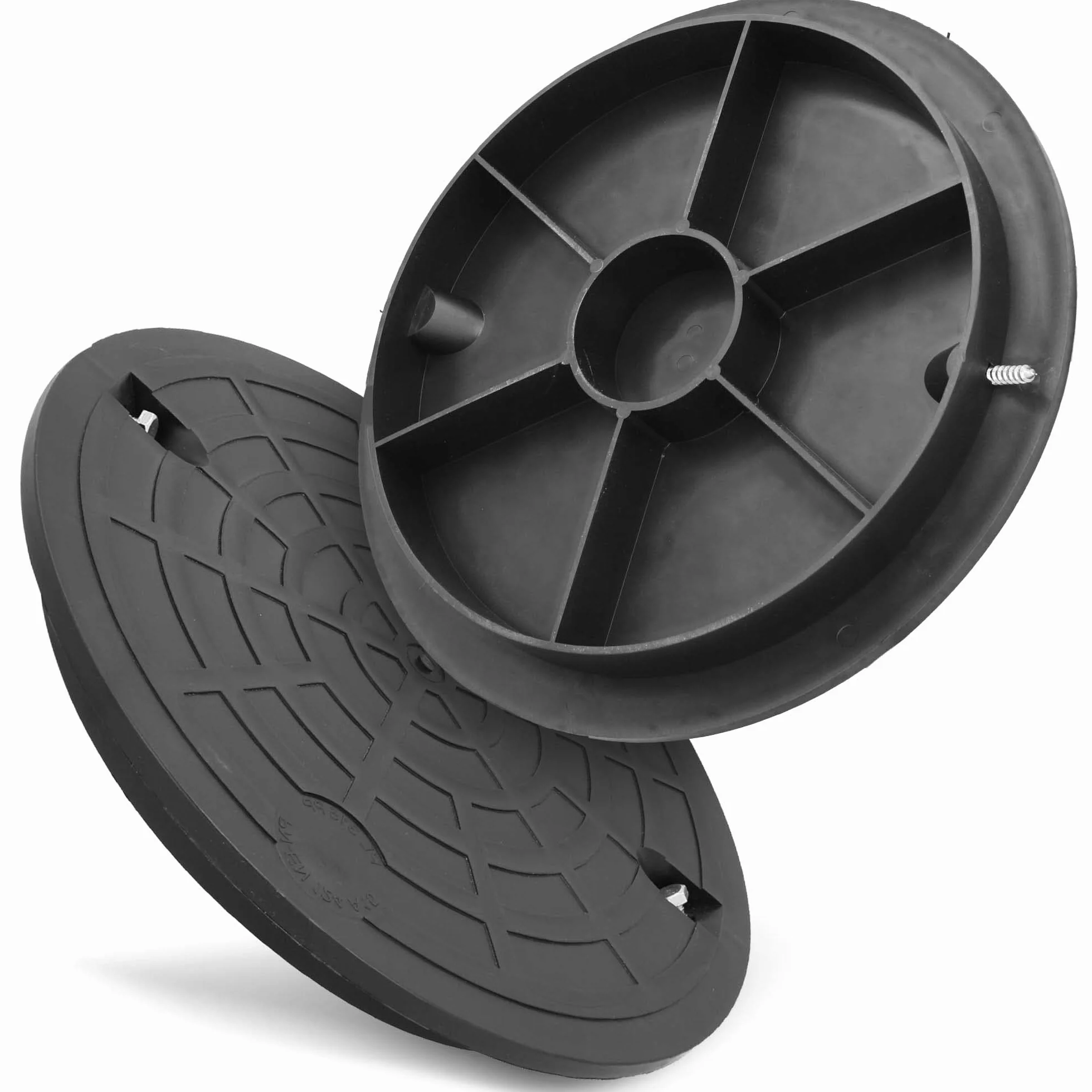 Tapa redonda de plástico PP DN315 Kl.A15 1,5 t para alcantarilla cisterna negro