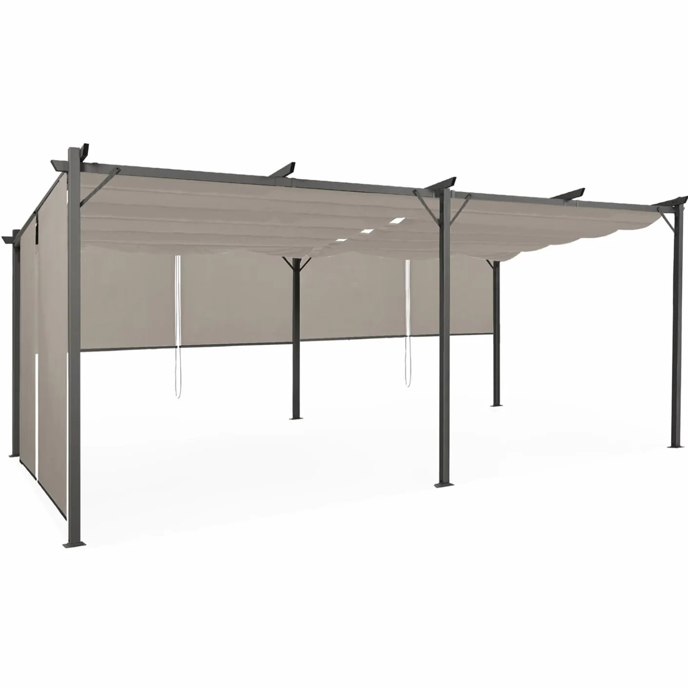 Pergola edición especial techo retráctil 3x6 M gris 6 persianas