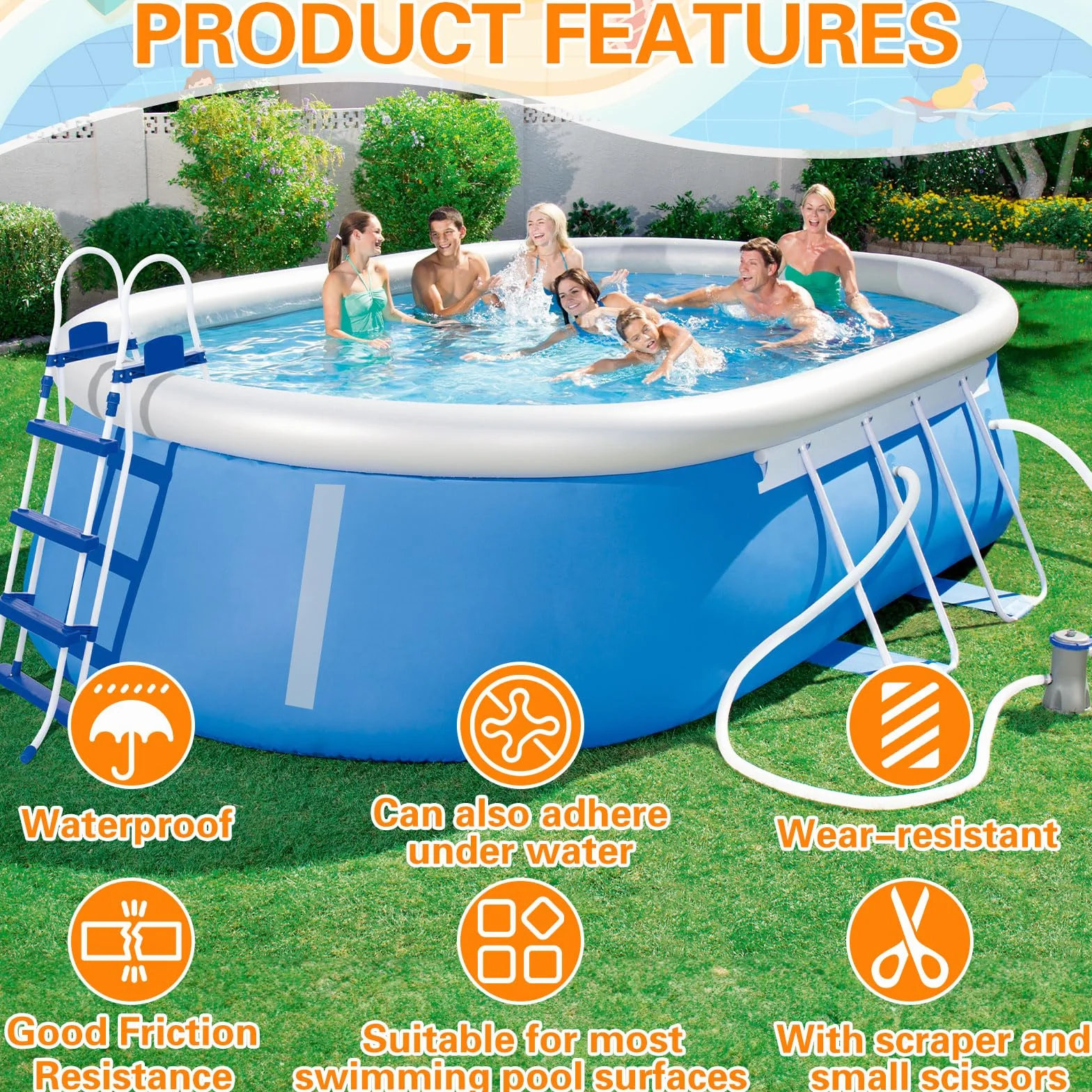 Cinta de Sellado Transparente Autoadhesiva 10 x 200 cm Resistente al Agua para Bote Inflable
