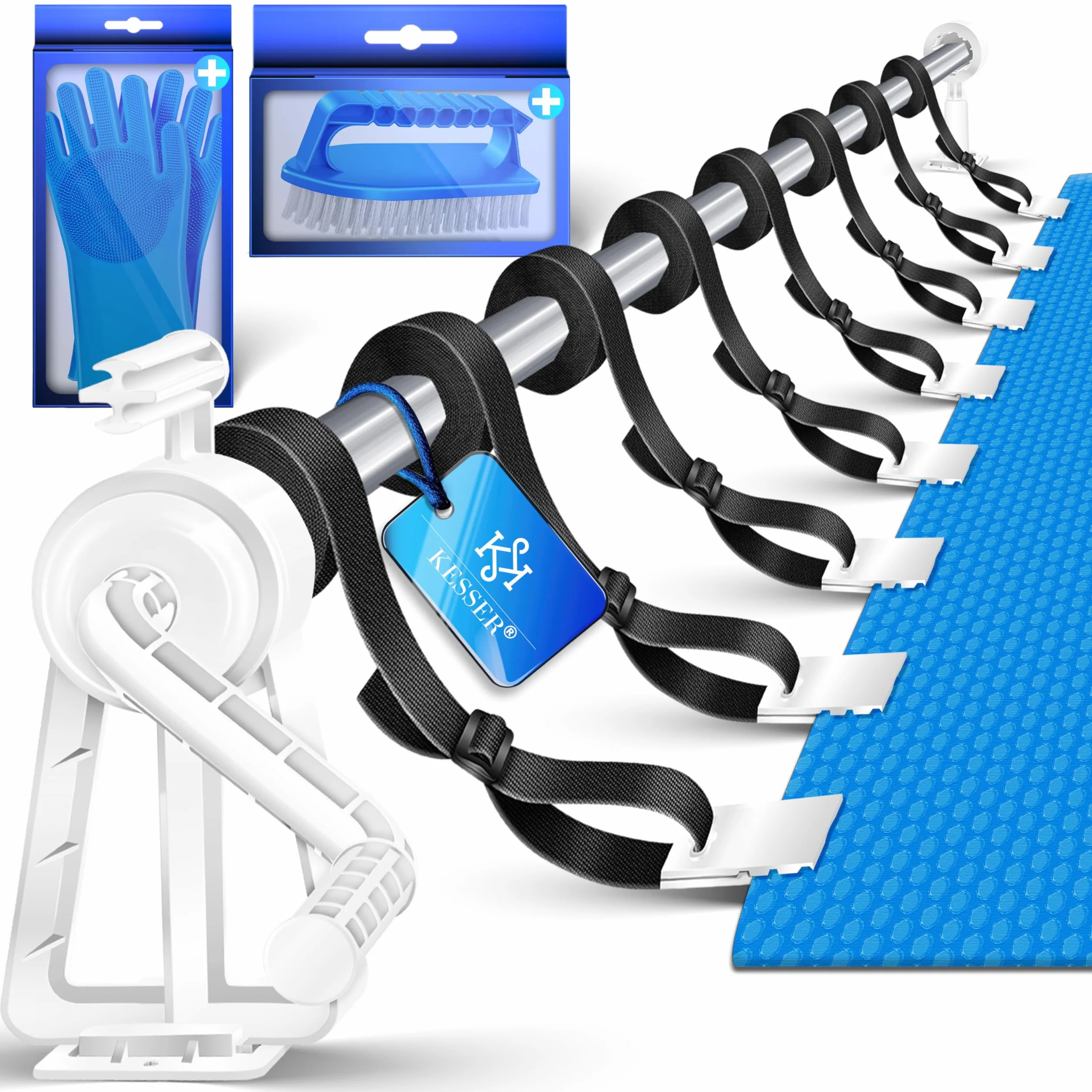 KESSER Enrollador de Piscina Premium Sistema Enrollable 1,05 m - 6,15 m para Lona Solar Móvil