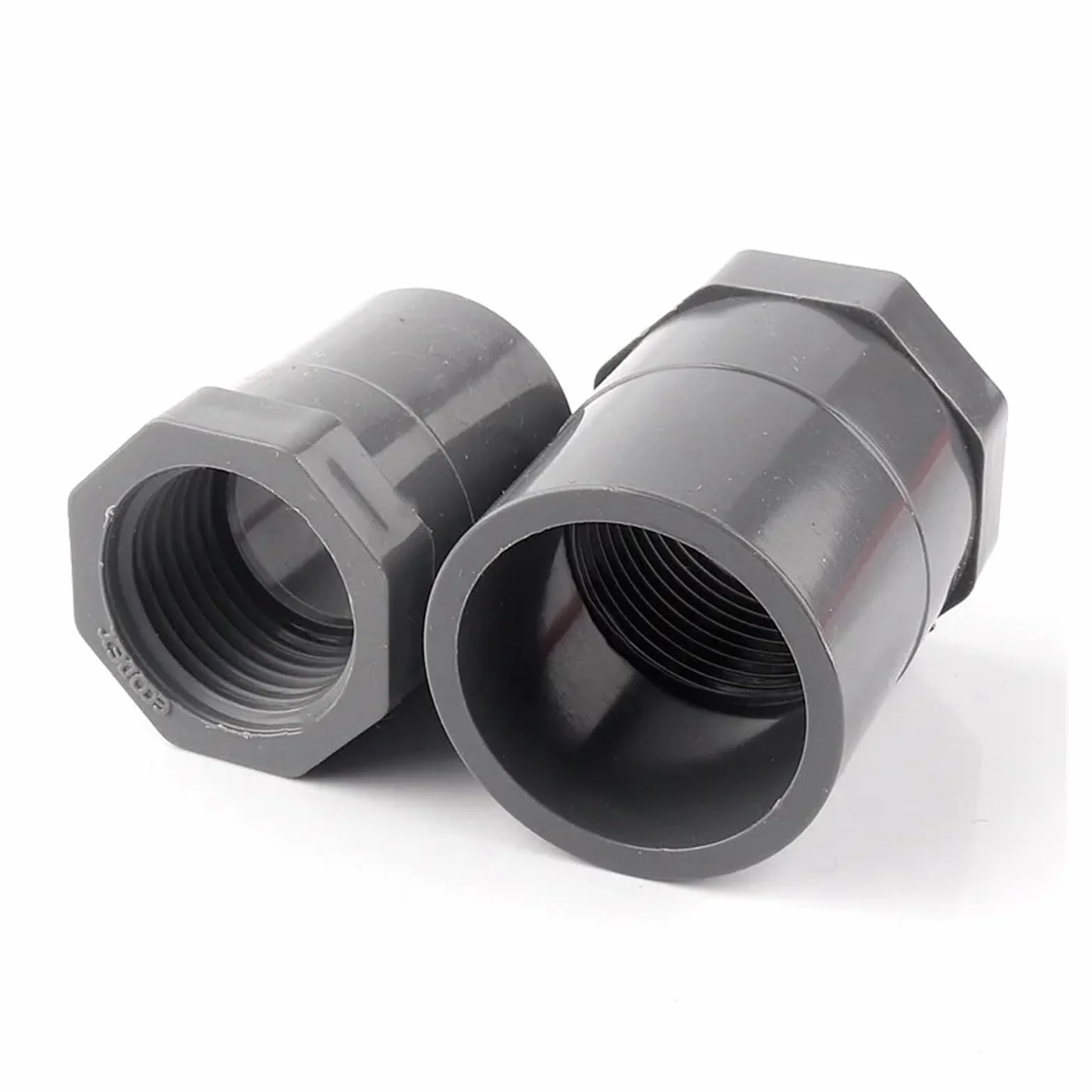 Conector recto de hilo femenino PVC 1/2"-20mm a 2"-63mm para riego jardín tanque peces 5 piezas