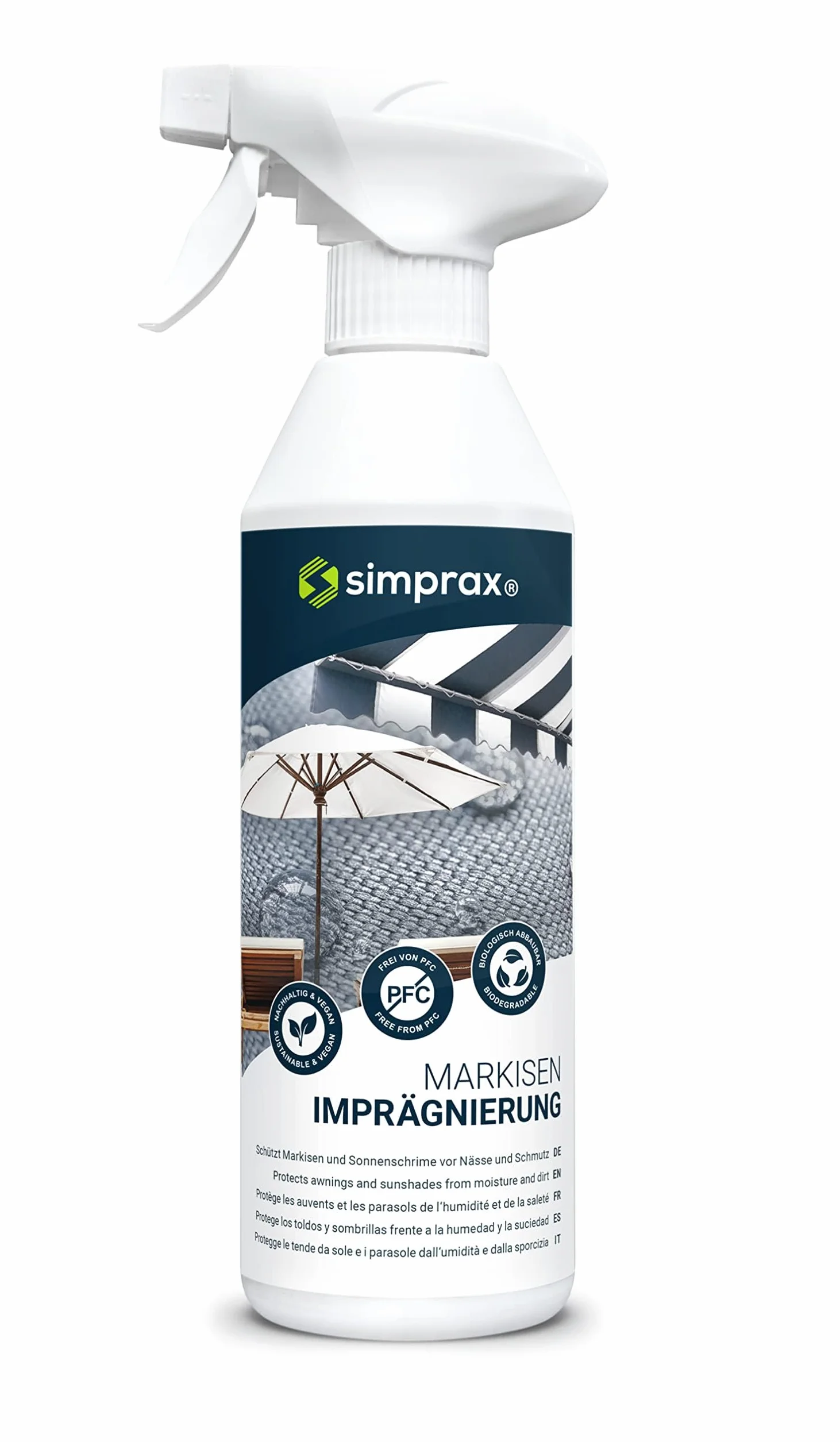 Spray Impermeabilizante Textil para Toldos 500 ml Oeko-Tex UV Resistente