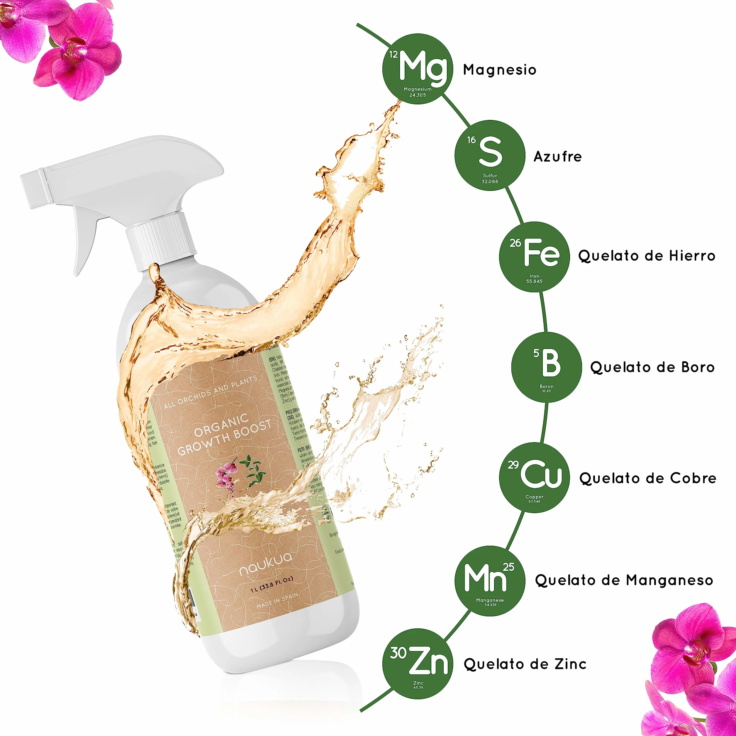 Abono Líquido Orgánico para Orquídeas 1L - Bioestimulante Floración y Crecimiento - Spray Listo Usar