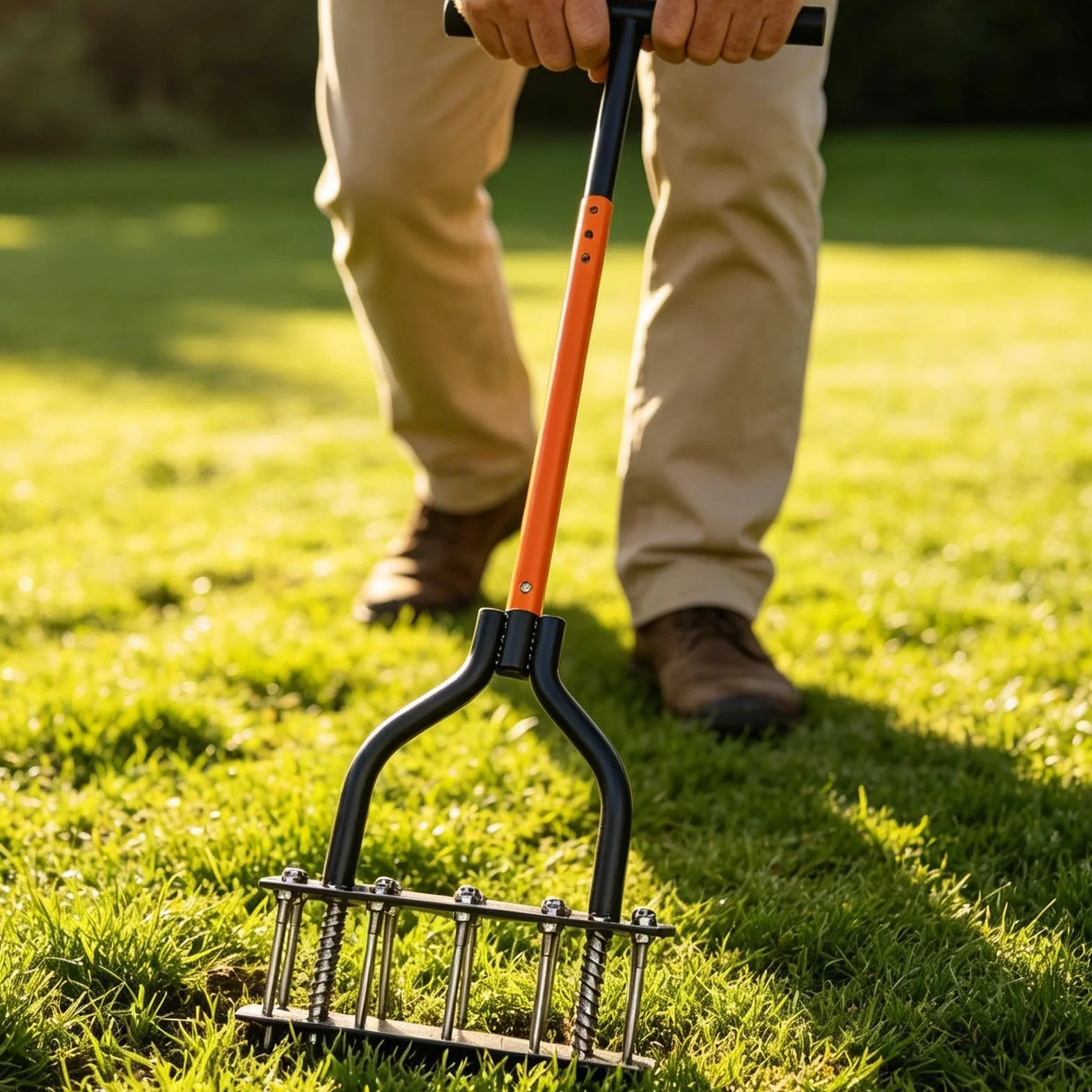 Aireador de Césped Herramienta De Jardín Reforzada Con Autolimpieza | Aireador Metálico Para Hierba Y Jardín Para Cuidado Del Césped En Jardines Campos Hogar Golf Parques Primavera Otoño