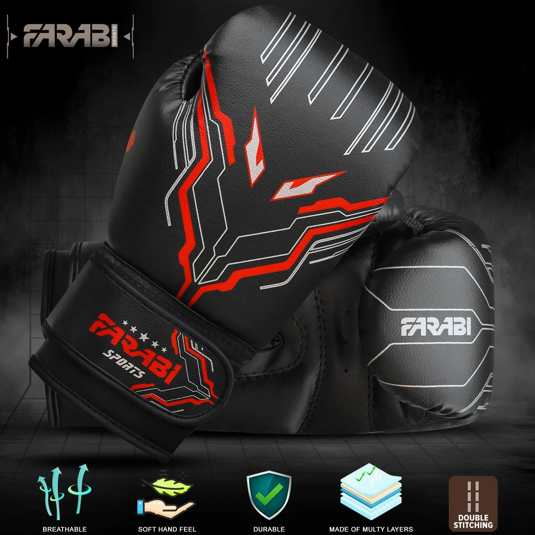 Farabi Sports Guantes de Boxeo Niño 6 oz Youth Junior Muay Thai MMA Saco Entrenamiento 5-10 años