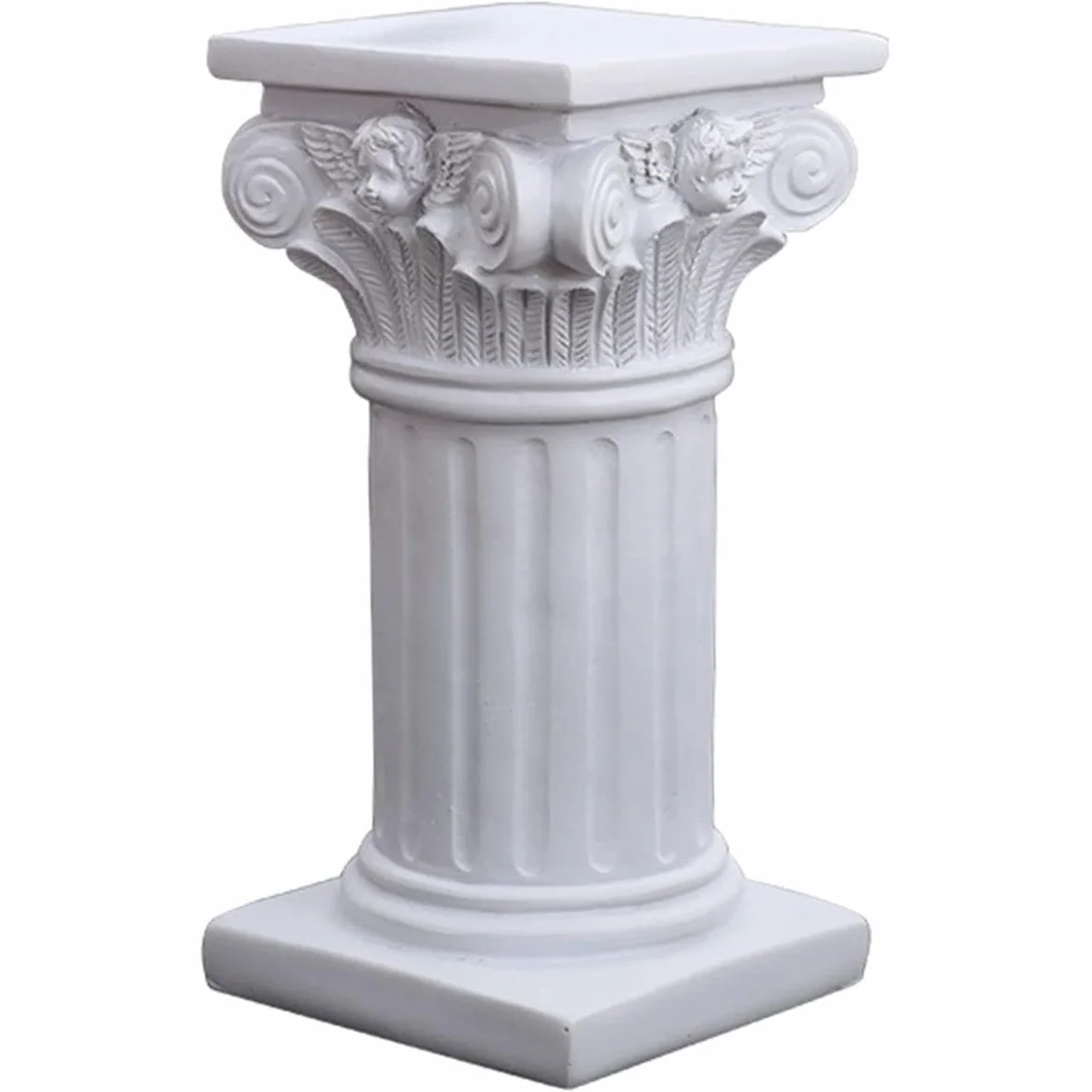 Columnas Romanas Decorativas de Resina 3.7x3.5x6.9 Pulgadas Pedestal Blanco