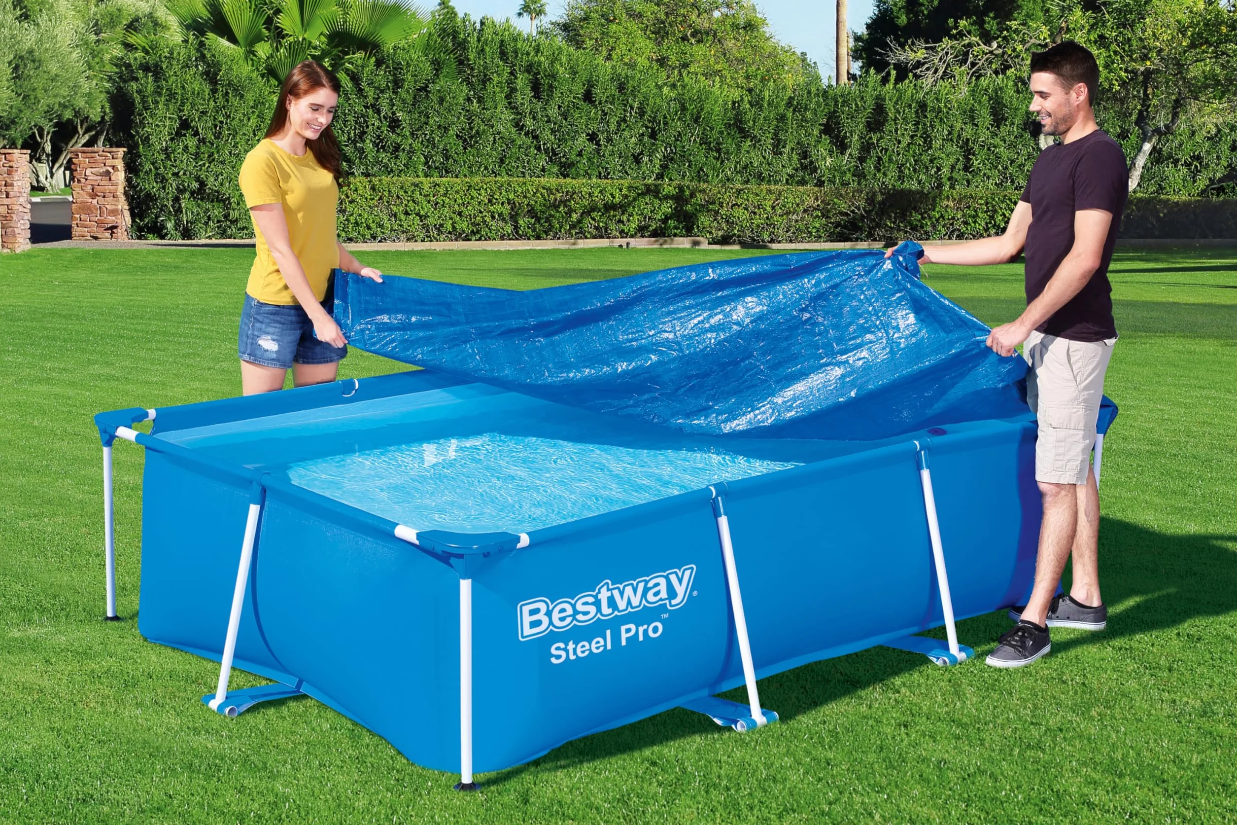 BESTWAY Cobertor de Invierno Rectangular 264x174 cm para Piscinas Azul