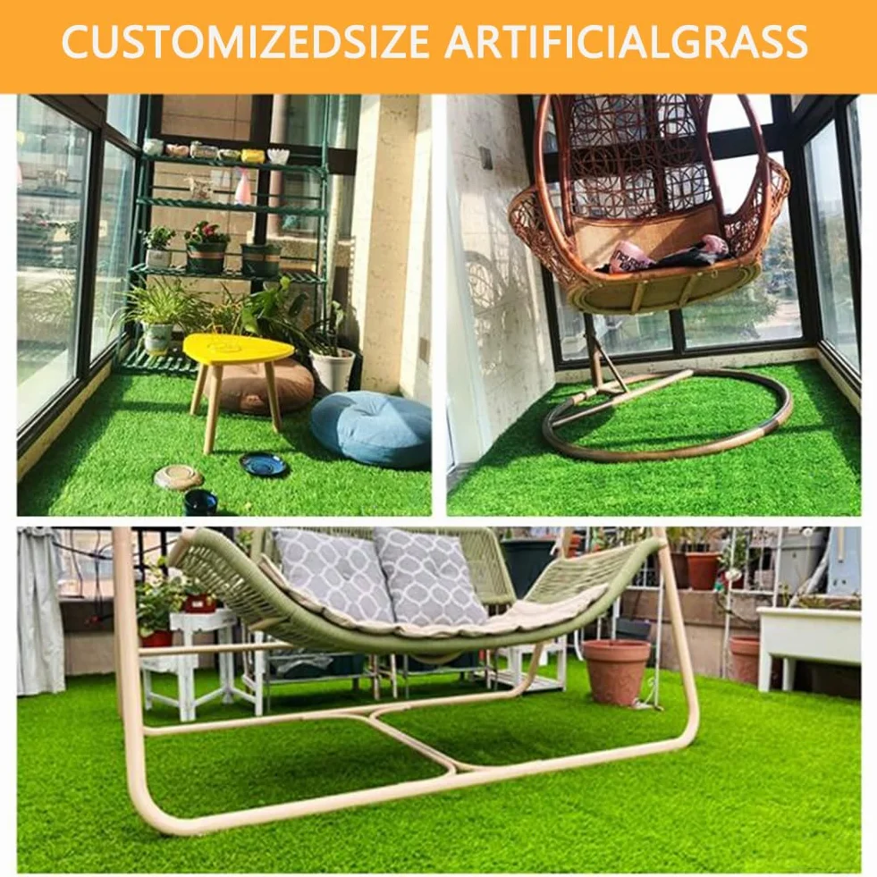 Césped Artificial Alfombra Exterior 3x5 M 20 Mm Altura Permeable Agua Rollo Plástico Jardín