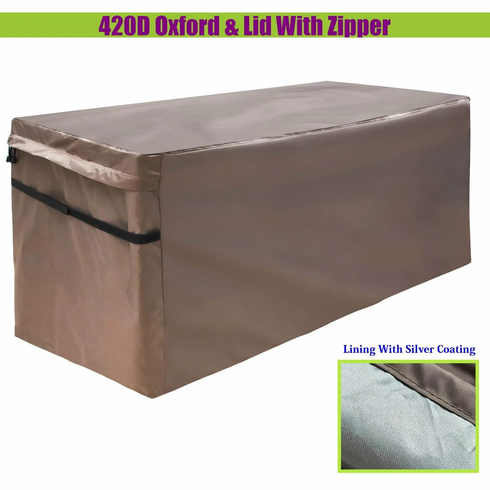 Funda Impermeable para Arcón de Jardín 420D Oxford Marrón 157x76x69 cm