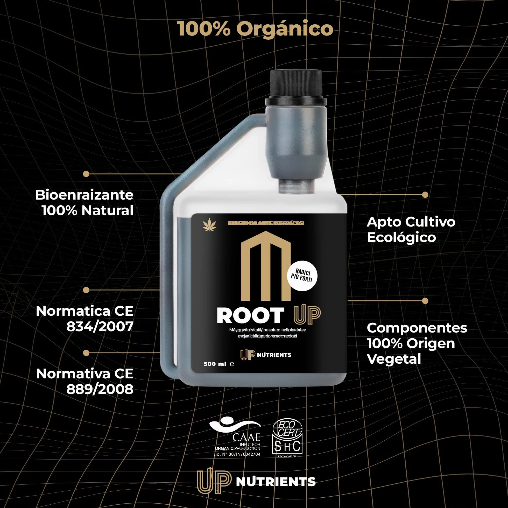 UP NUTRIENTS Bio Estimulador de Raíces 500 ml Fertilizante Radicular Enraizante Orgánico