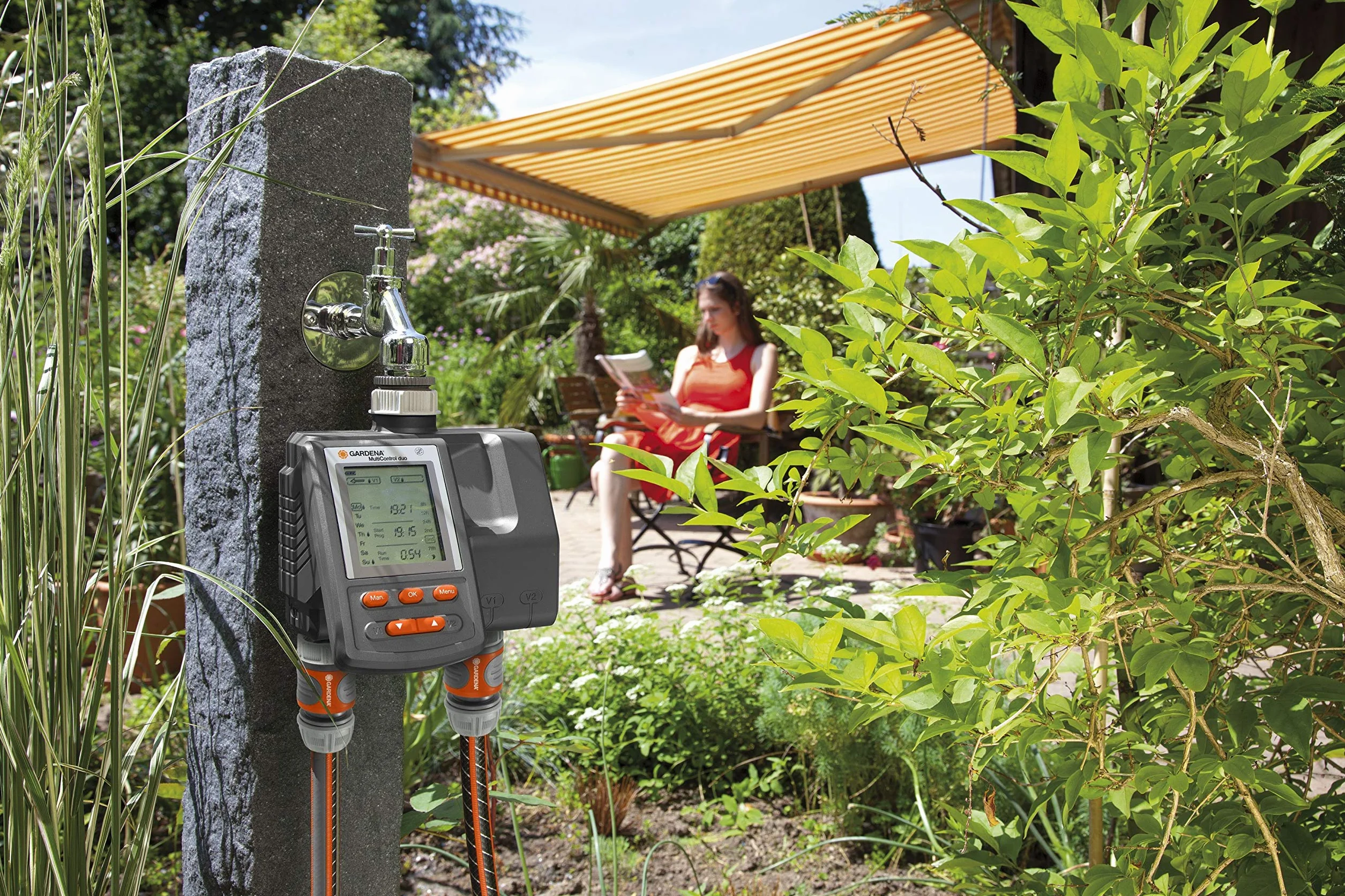 Gardena MultiControl duo Programador de riego automático LCD 1874-20
