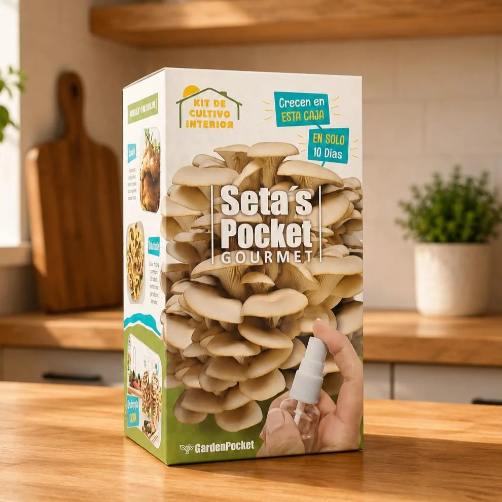 Kit Cultivo de Setas en Casa – Cultiva Setas Gourmet en 10 Días con Pulverizador e Instrucciones