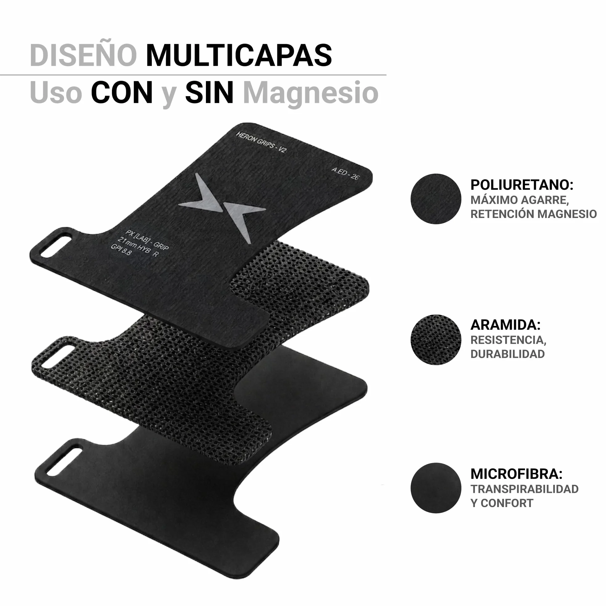 PICSIL Calleras Heron Muñequeras Bolsa Agarre Todo Tipo de Atletas