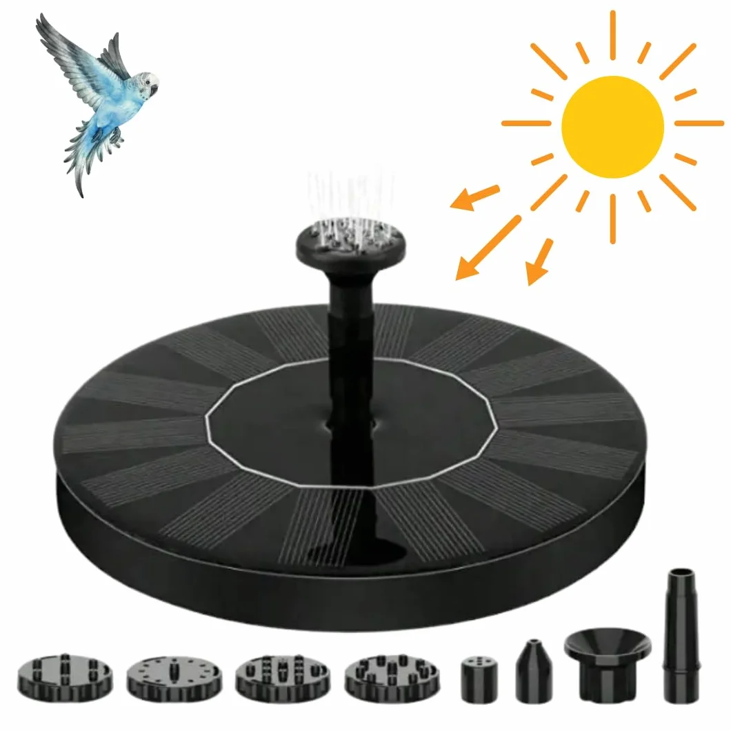 Fuente Solar Autónoma para Decorar Jardines, Maceteros, Piscinas y Bebederos de Pájaros para días soleados
