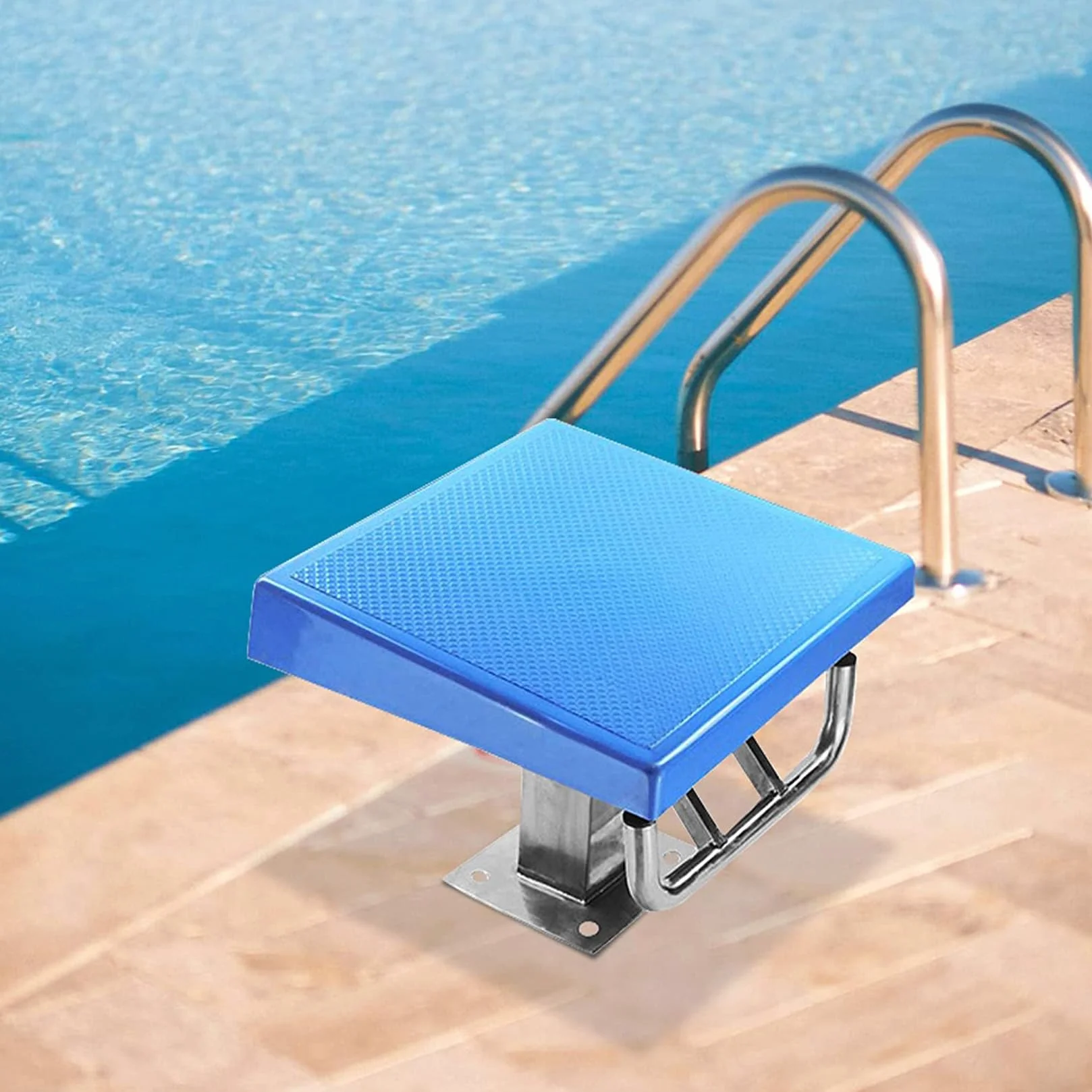 BOTOWI Trampolín para Piscinas Plataforma Antideslizante con Base de Acero Inoxidable para Competición de Natación
