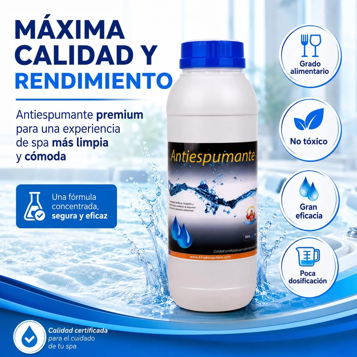 Diasa Industrial Antiespumante Piscina y SPA 1 Litro