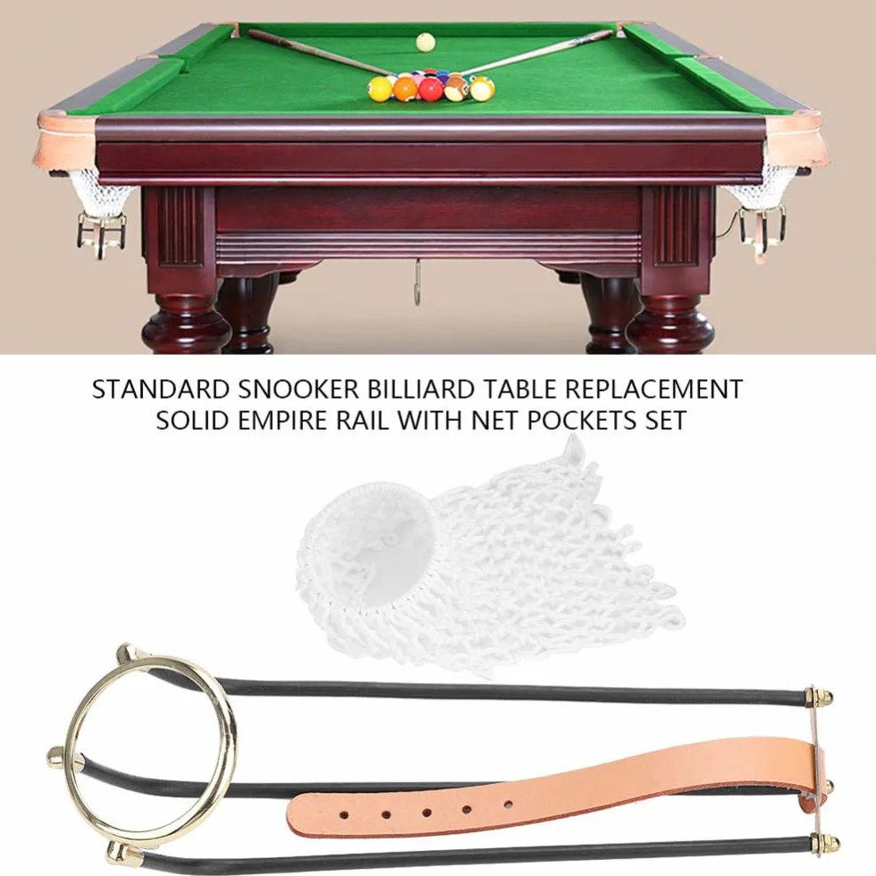 Tbest Mesa de Billar Bolsillos de Riel, 6 Piezas Estándar Snooker Reemplazo de Carril con Redes