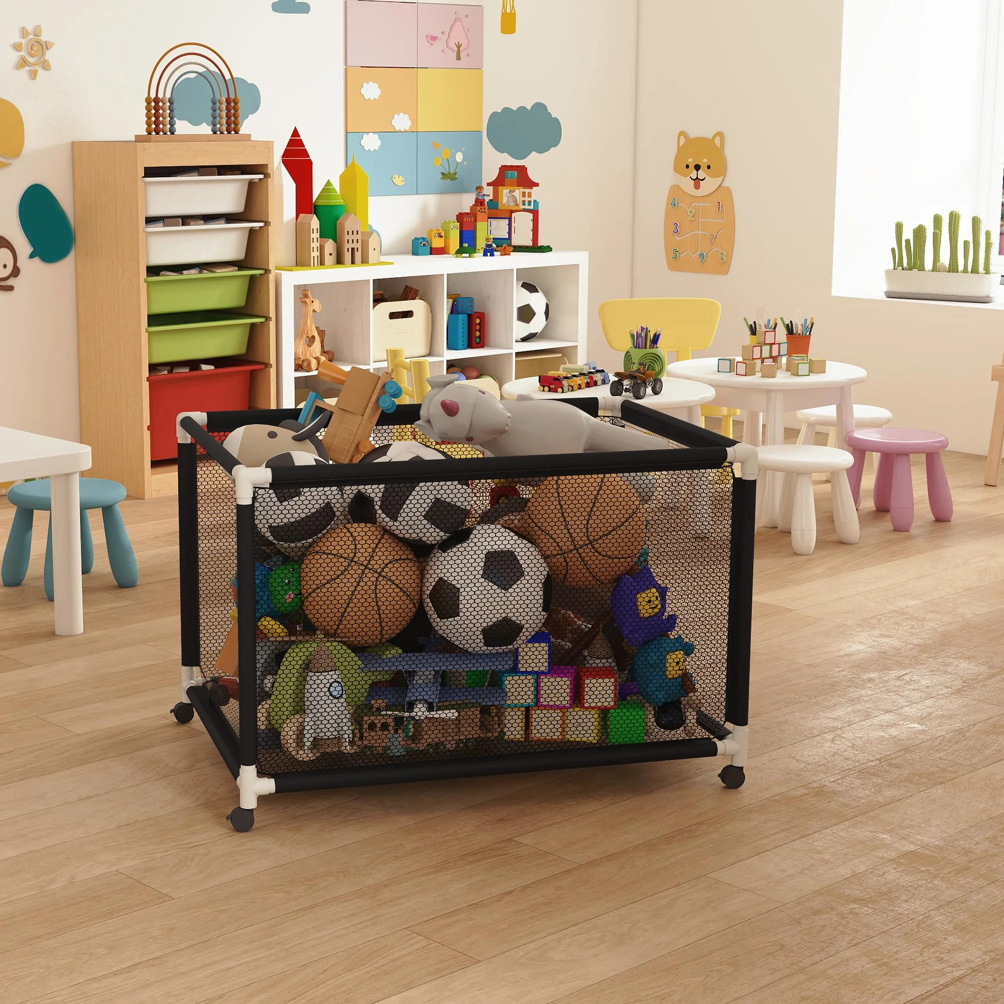 Froadp Caja de almacenamiento para piscinas 230 x 79 cm organizador de malla