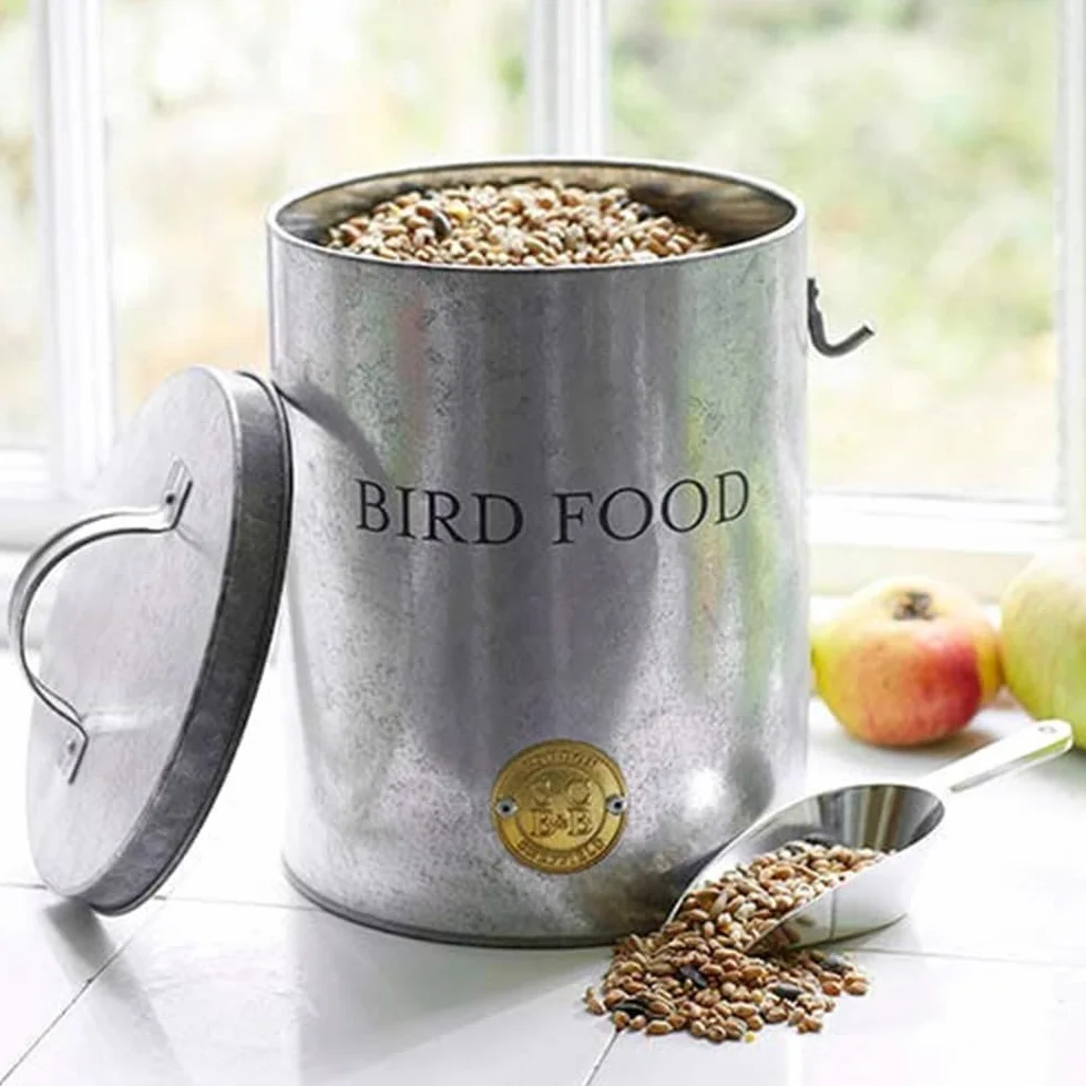 Burgon & Ball Lata galvanizada para alimentación de pájaros