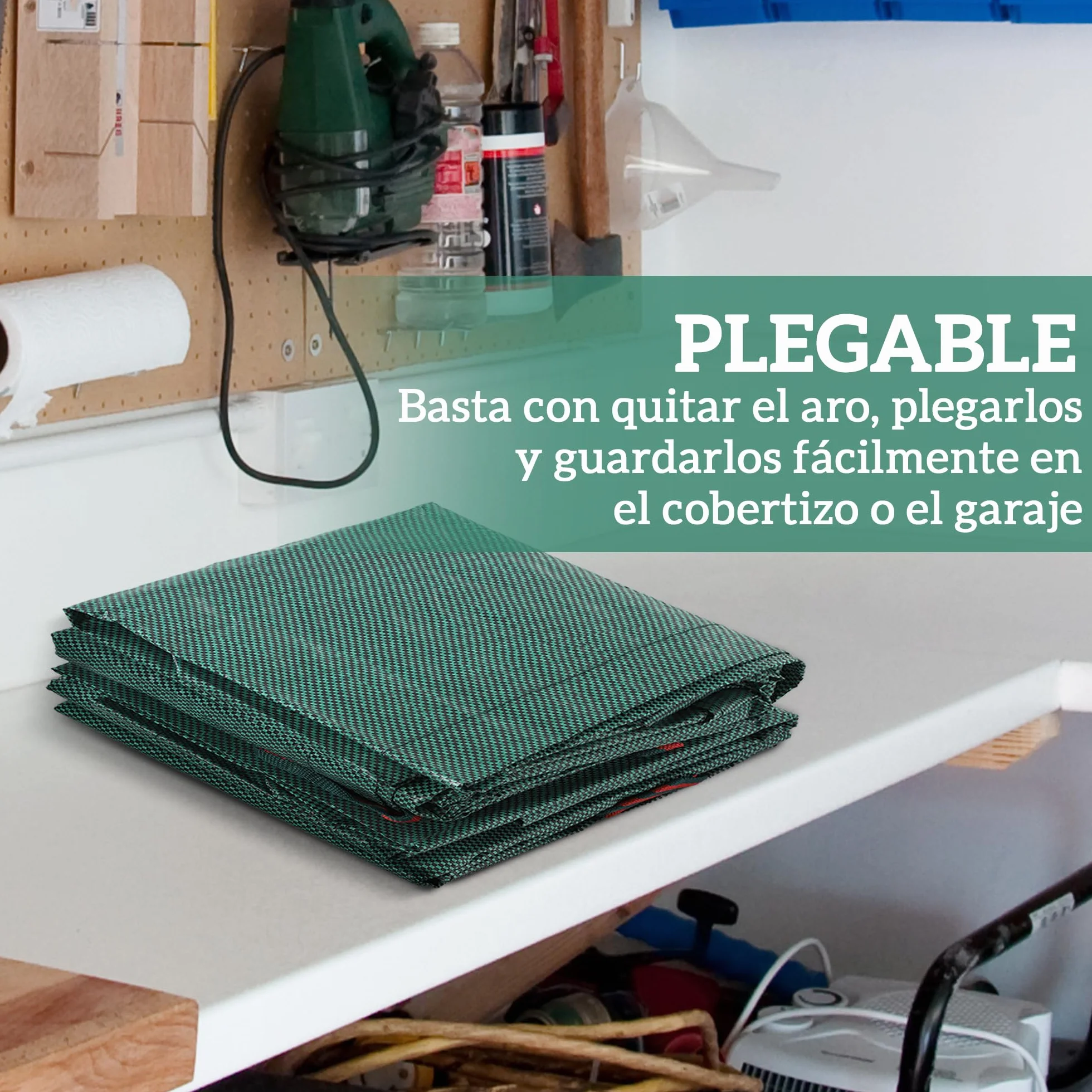 Outsunny 3 Bolsas de Basura de Jardín 272L Reutilizables Plegables con Asas Reforzadas