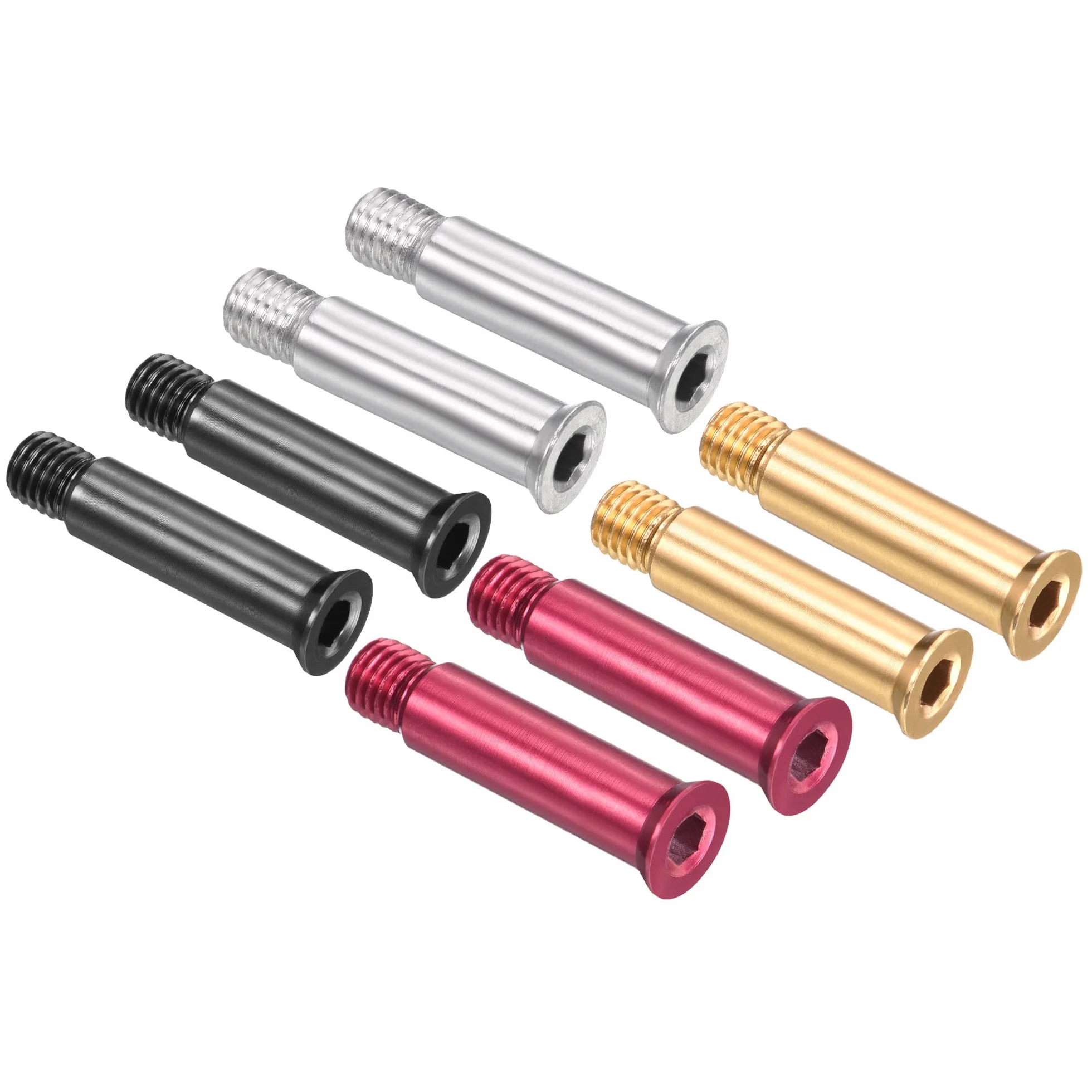 PATIKIL 34mm En Línea Eje Tornillos 8 Paquete Eje Hexagonal Zócalo Tornillo Reemplazo Fijación Aluminio para Patines Rodillo