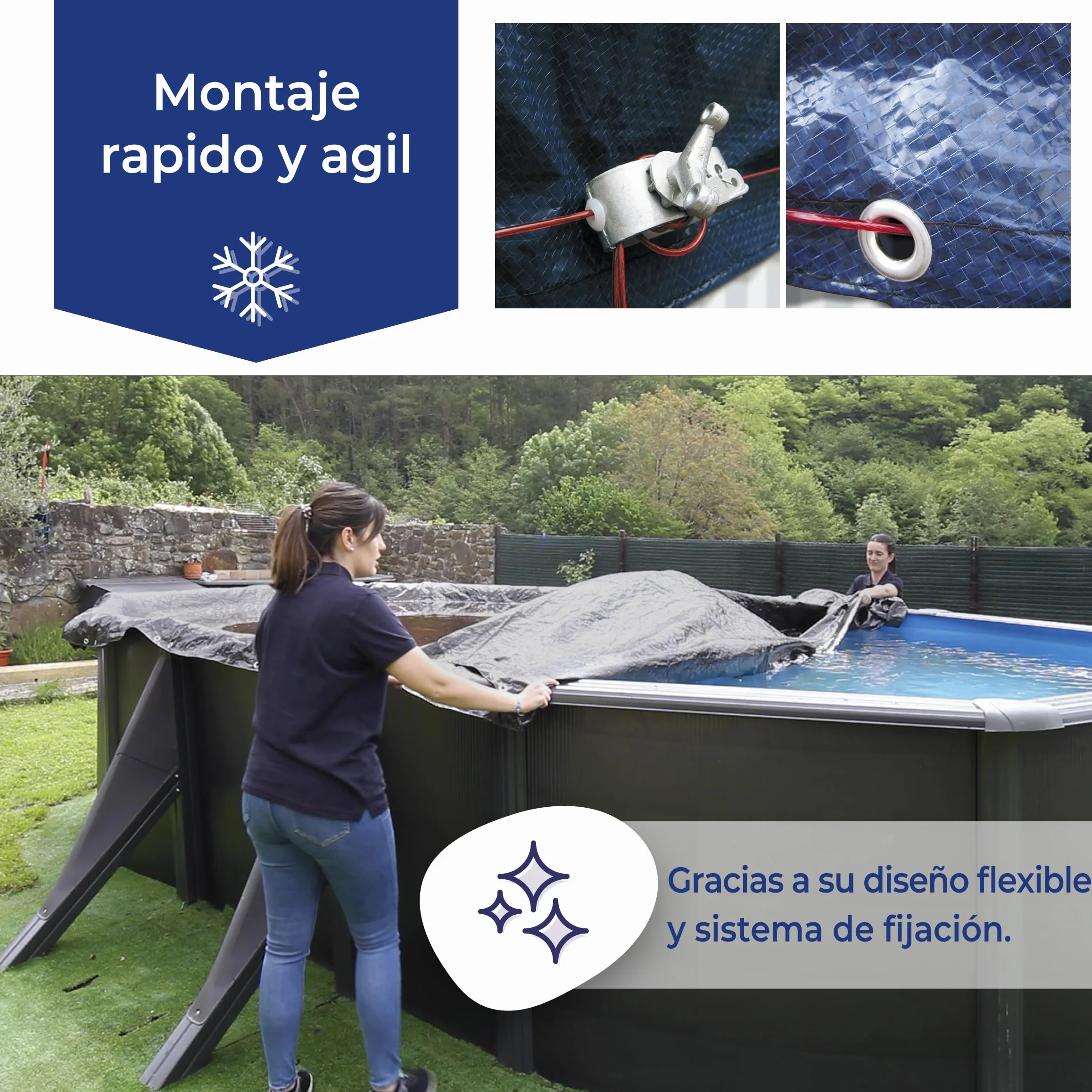 Cubierta de Invierno para Piscinas Ovaladas 610x375 cm 120 g/m2 CIPROV611
