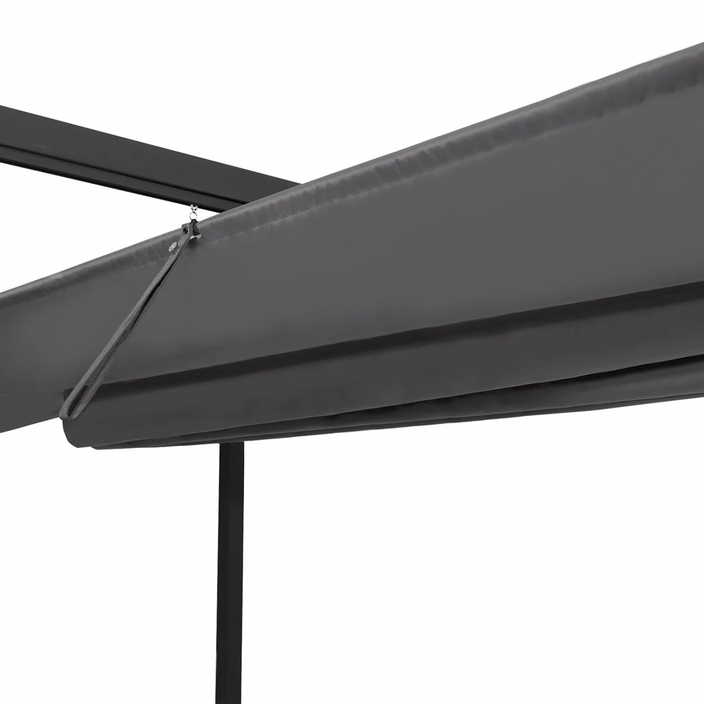 Pérgola con techo retráctil de 3 x 6 m, cenador gris antracita