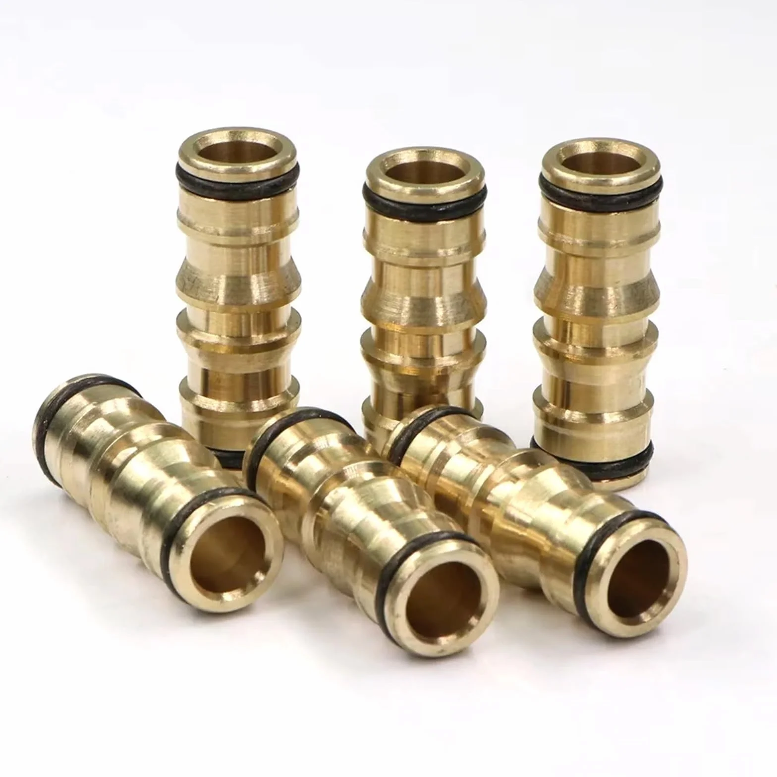 Adaptador de conector rápido de boquilla de latón de 16 mm for manguera de riego de jardín (3 unidades)