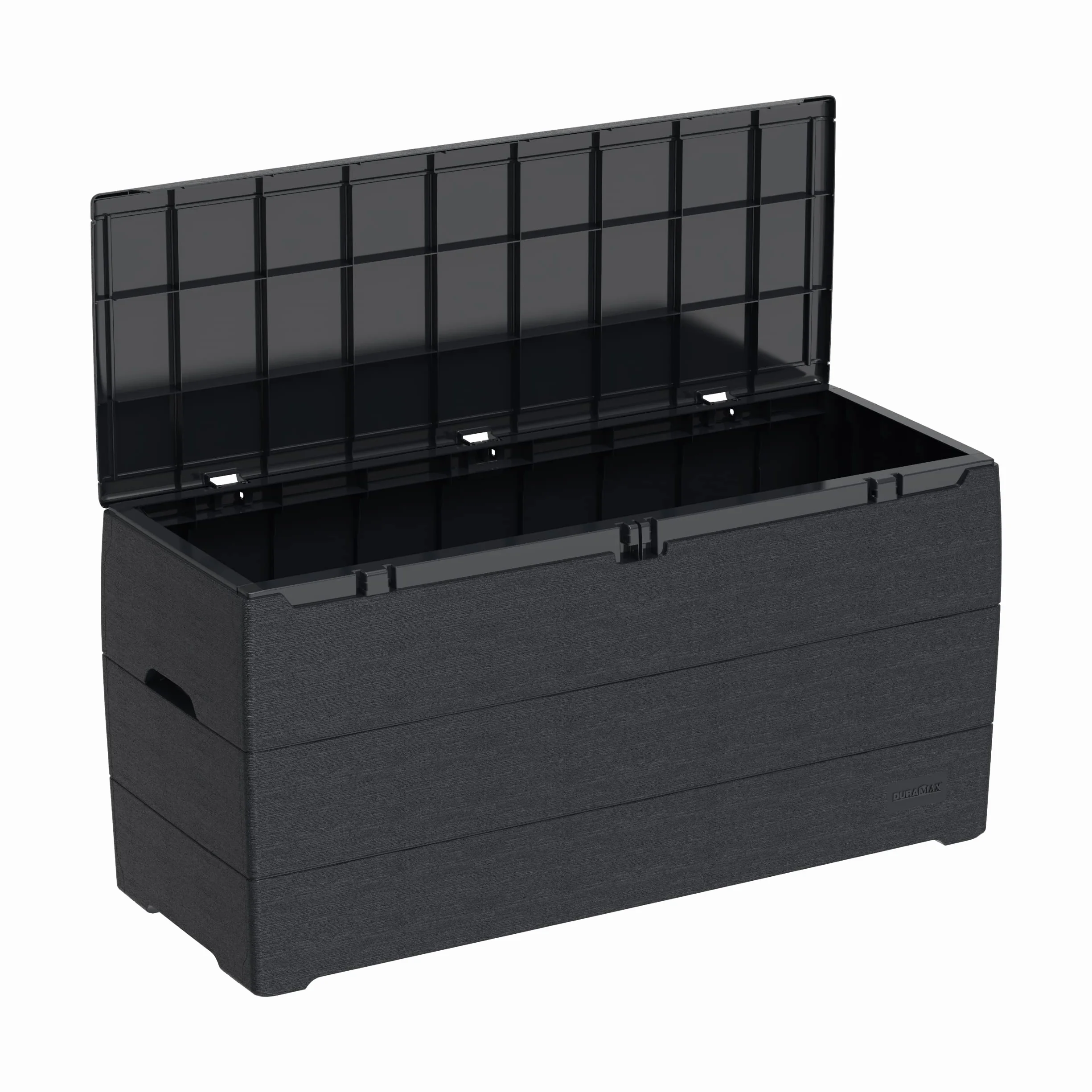 Duramax Durabox Caja de almacenamiento 270 litros 71 galones, organizador de jardín, plástico, gris oscuro