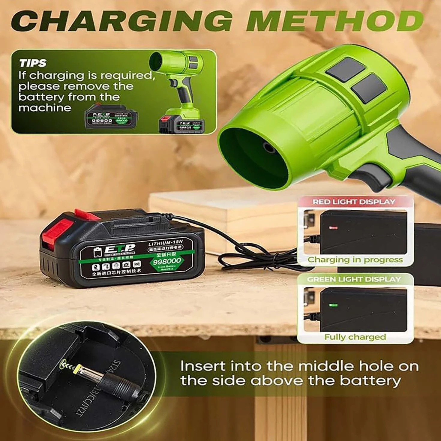 Seese Pro - Soplador Ultraligero y Potente, Soplador de Hojas inalámbrico con batería,Plumero Turbo Inalámbrico De Alta Potencia, (2 Battery)