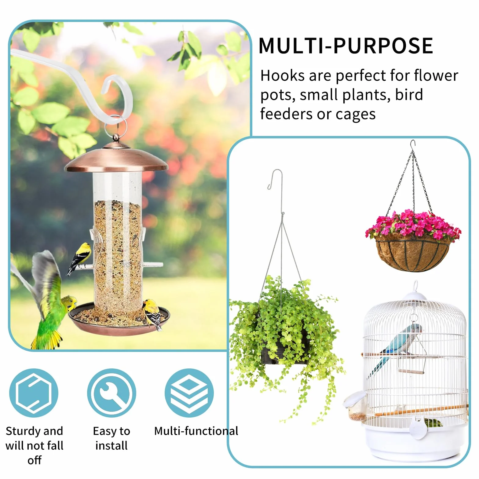 Soporte para Plantas Colgantes, 2 Piezas, Soporte de Cesta Colgante para Exterior