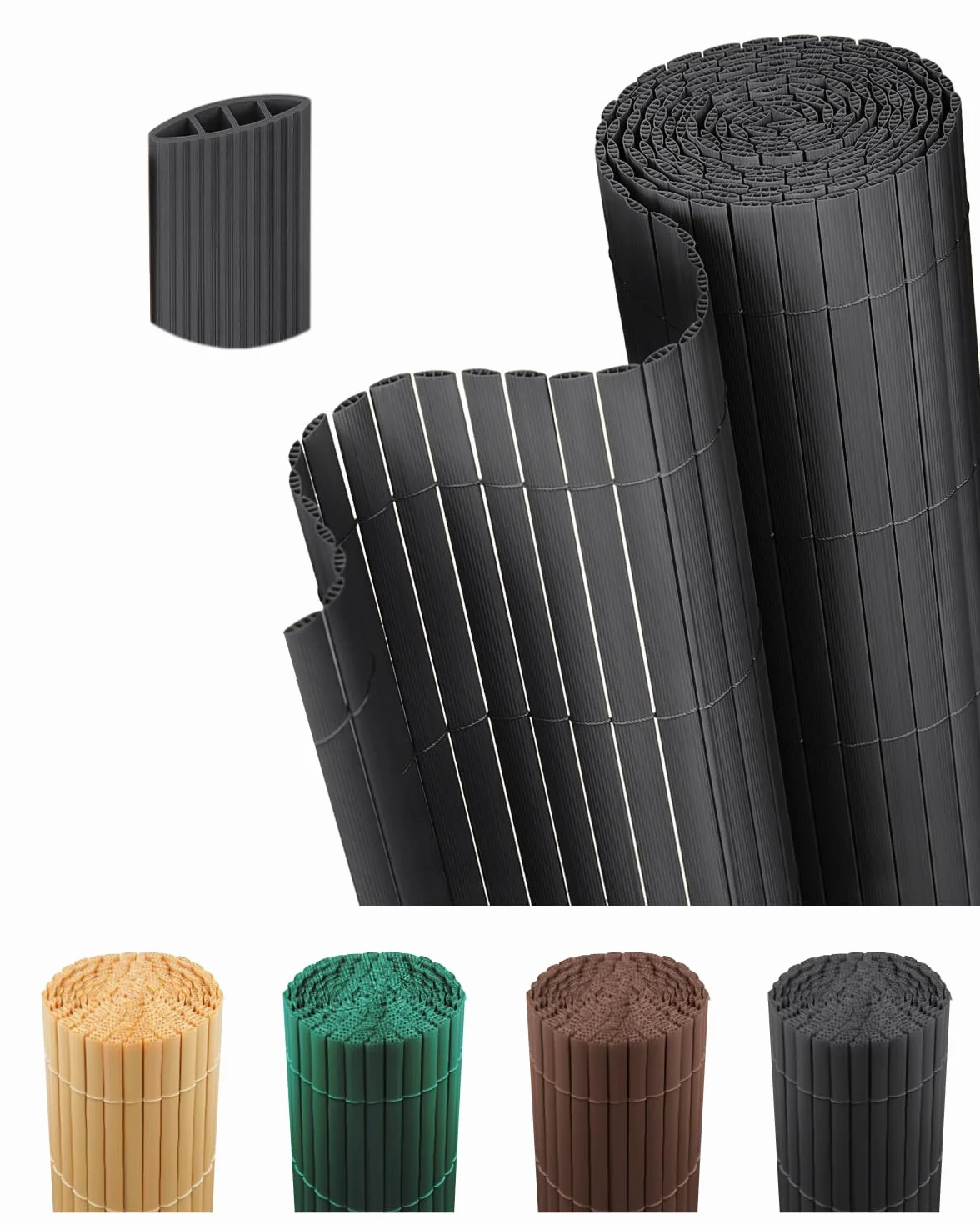 paramondo Estera de PVC Estándar Valla, Privacidad de Balcón y Pantallas, Triple Refuerzo, Cañizo Ocultacion Balcon Protección para Jardín, Terraza, Resistente a la Intemperie, 100 x 500 cm, Gris