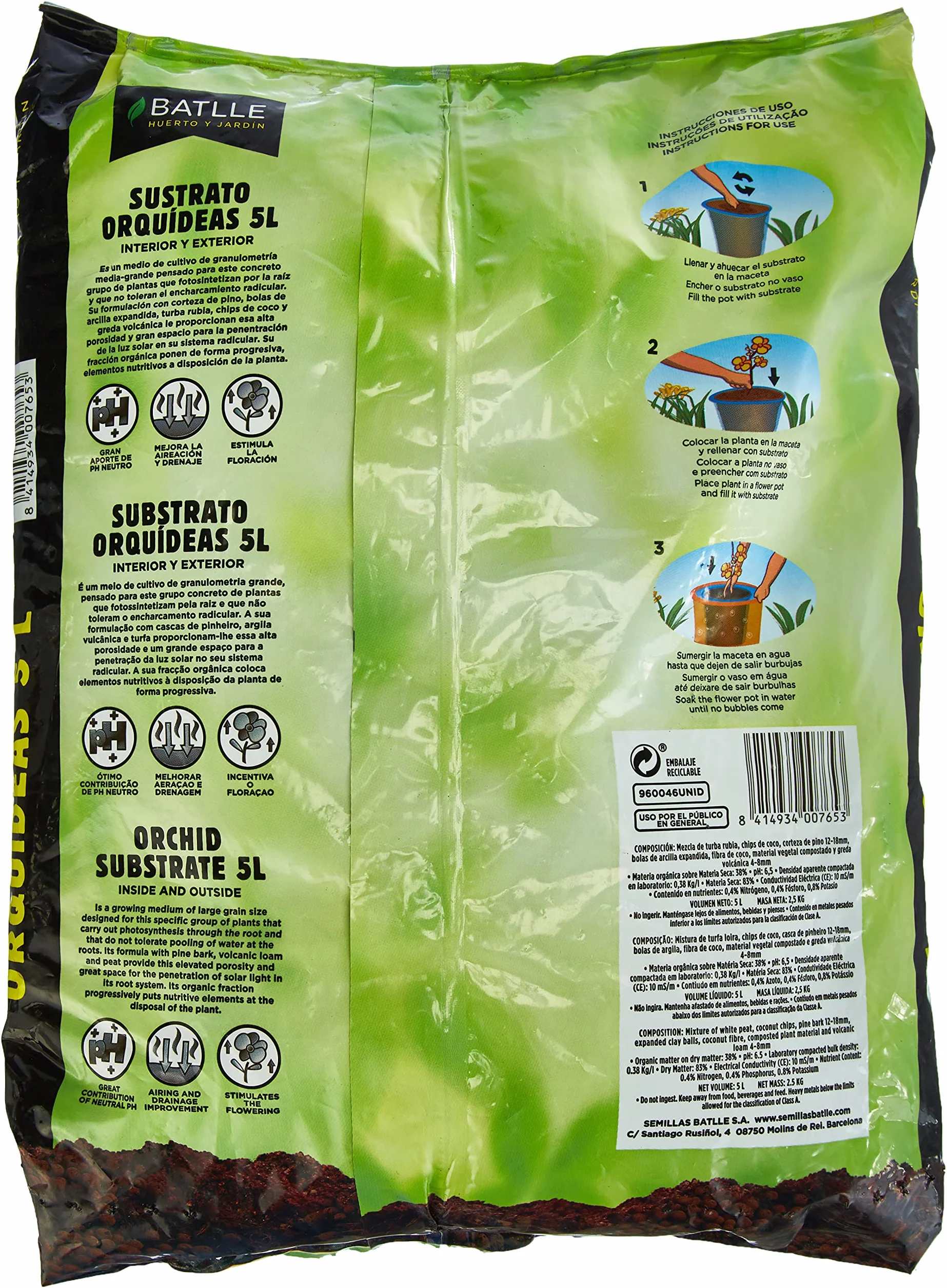 Batlle Sustrato Orquideas 5l
