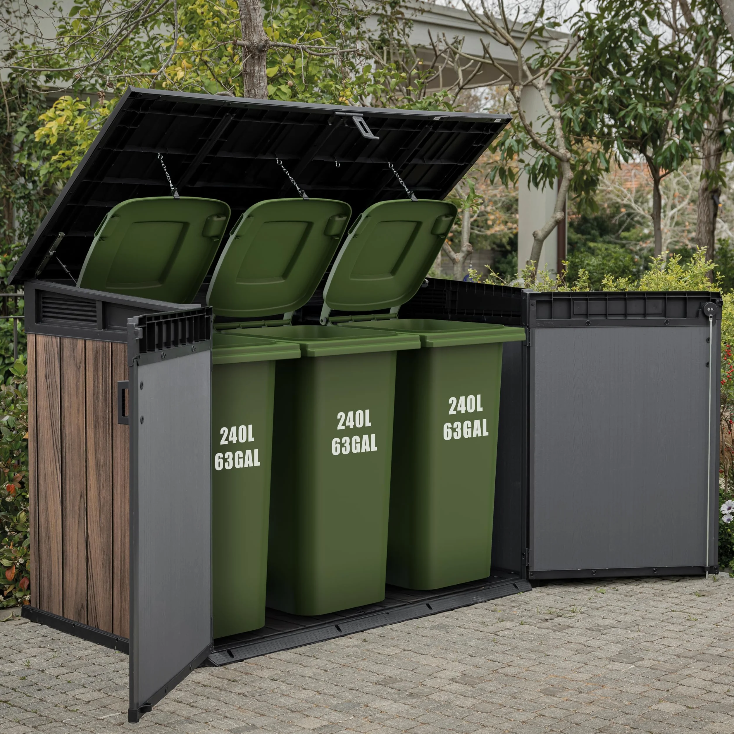 Keter Cobertizo horizontal de jardín Exterior 2020L Marrón Efecto madera 190x109x133 cm